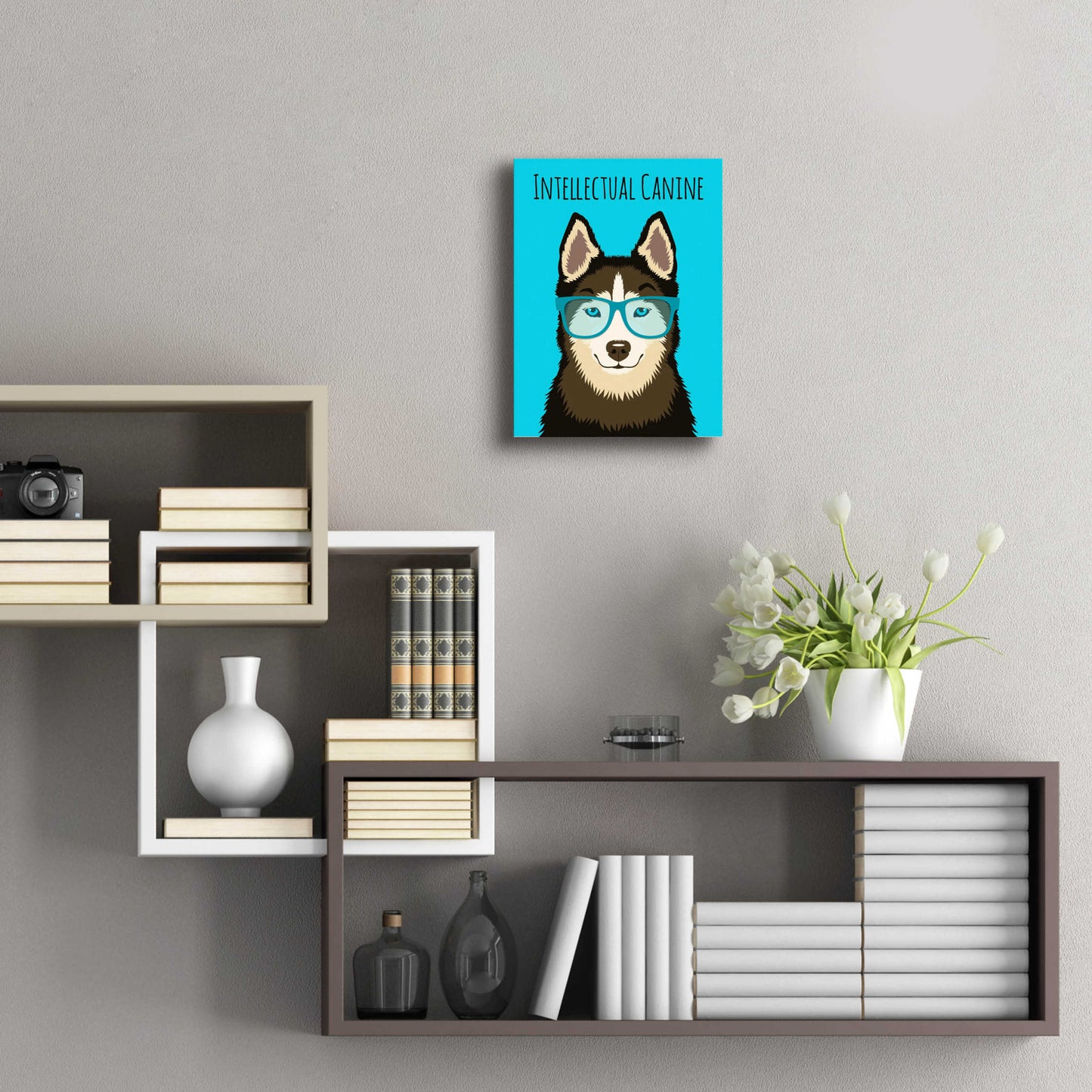 Epic Art 'Intellectual Canine' by Debbie Gray, Acrylic Glass Wall Art,12x16