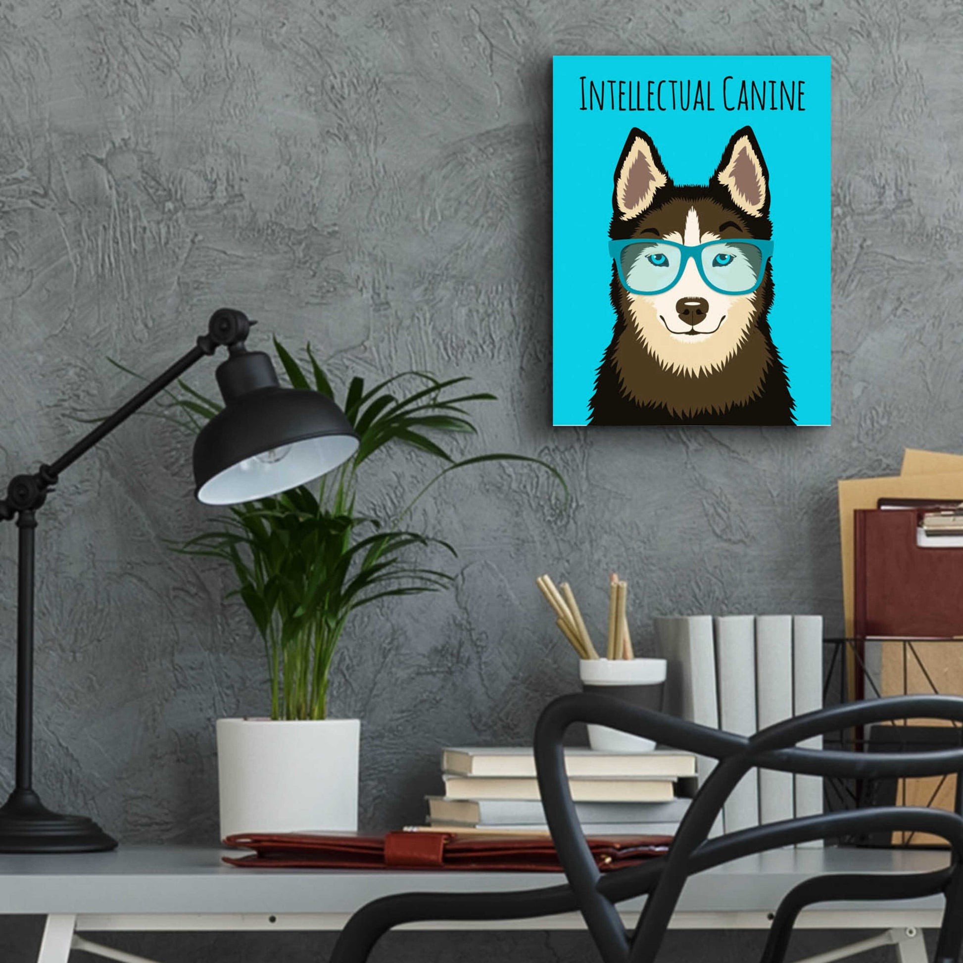 Epic Art 'Intellectual Canine' by Debbie Gray, Acrylic Glass Wall Art,12x16