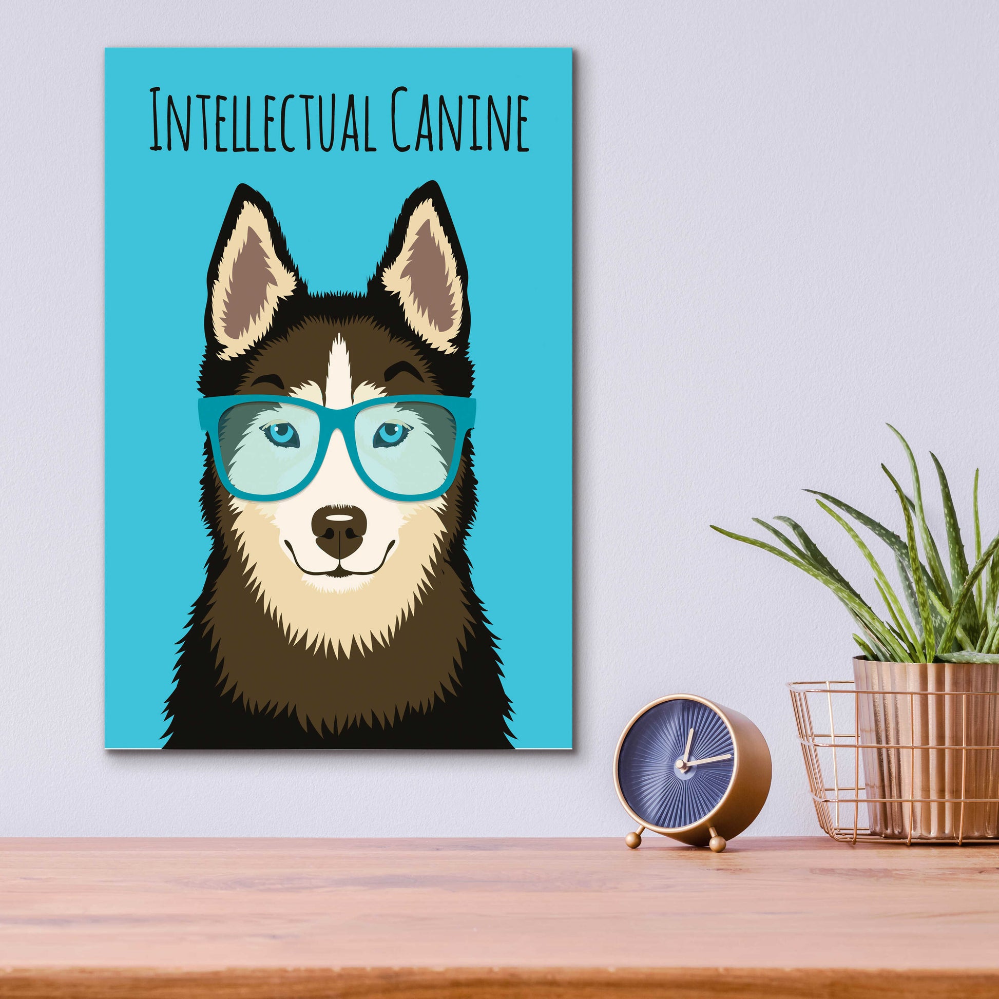 Epic Art 'Intellectual Canine' by Debbie Gray, Acrylic Glass Wall Art,12x16