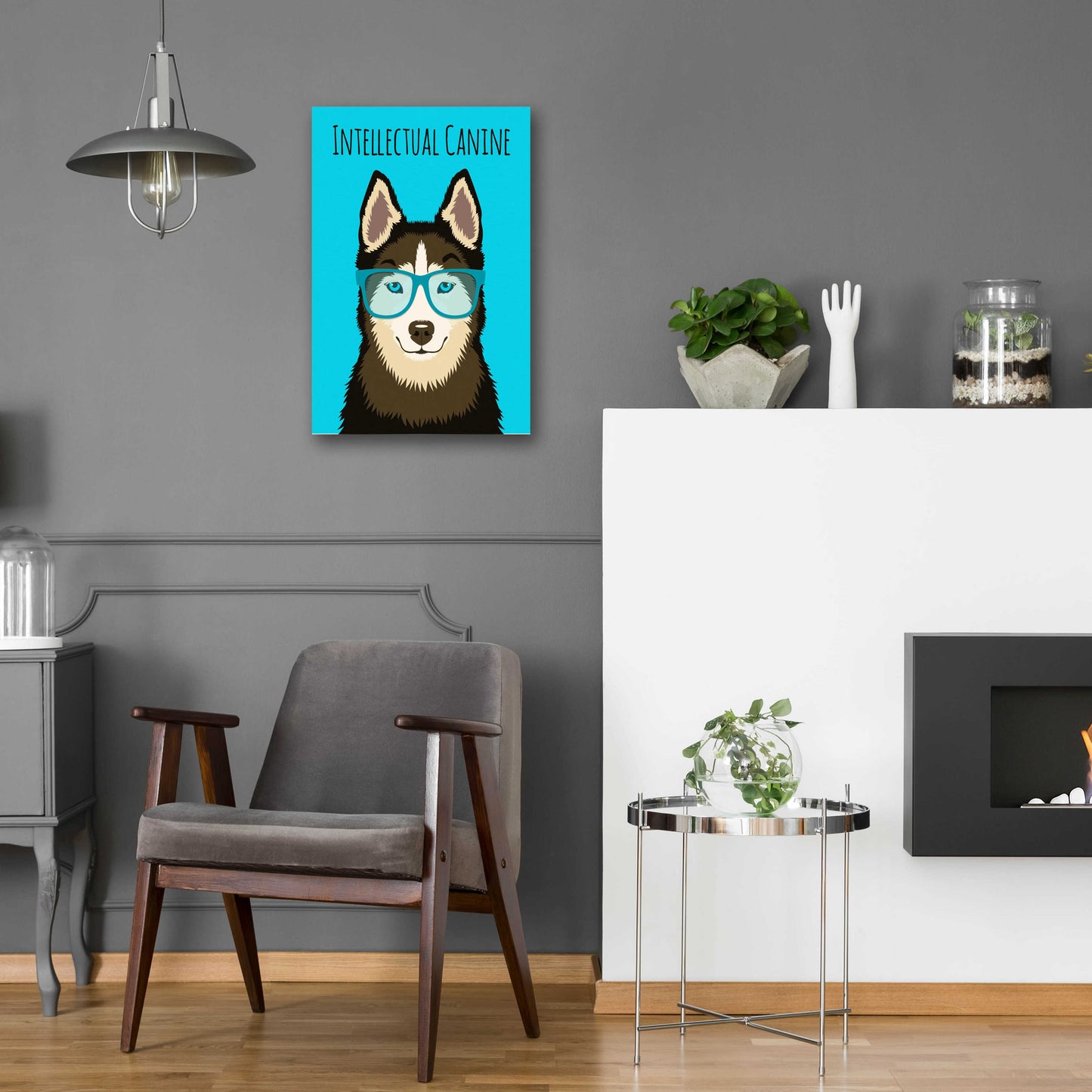 Epic Art 'Intellectual Canine' by Debbie Gray, Acrylic Glass Wall Art,16x24