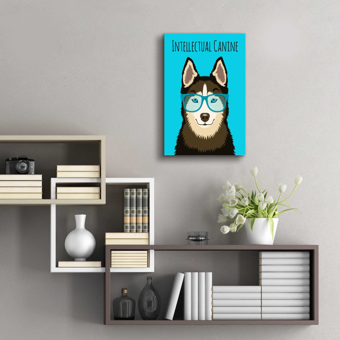 Epic Art 'Intellectual Canine' by Debbie Gray, Acrylic Glass Wall Art,16x24