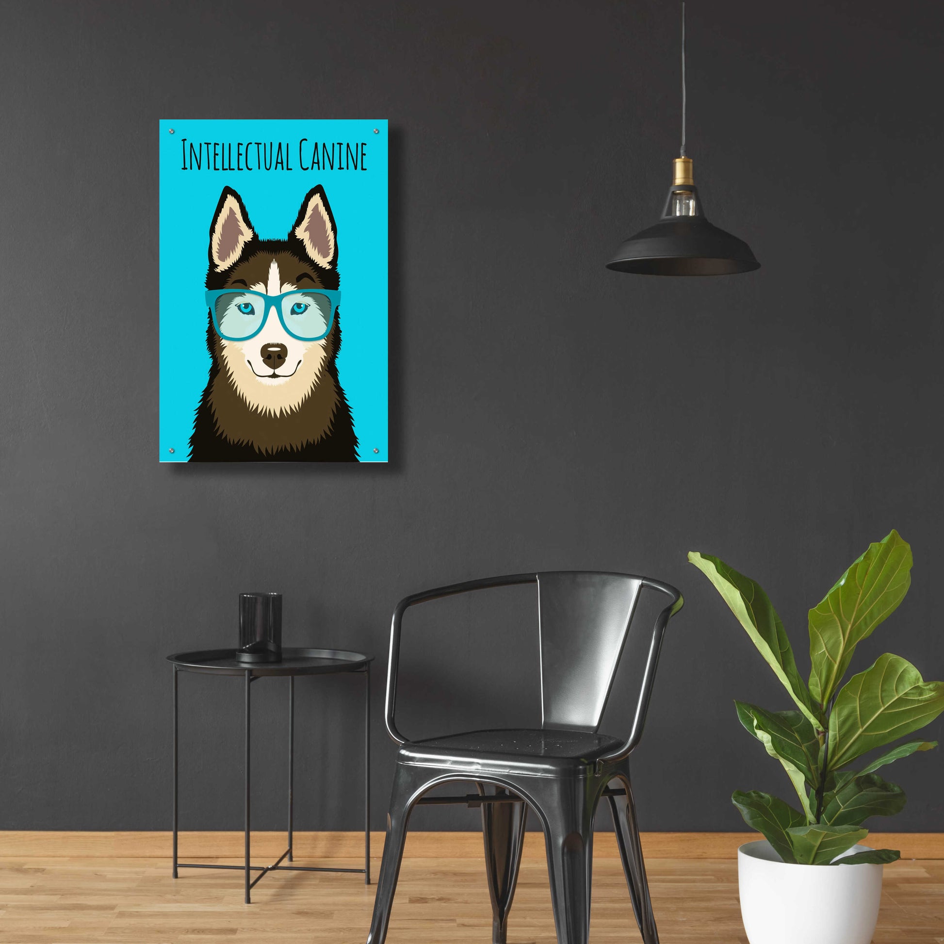 Epic Art 'Intellectual Canine' by Debbie Gray, Acrylic Glass Wall Art,24x36