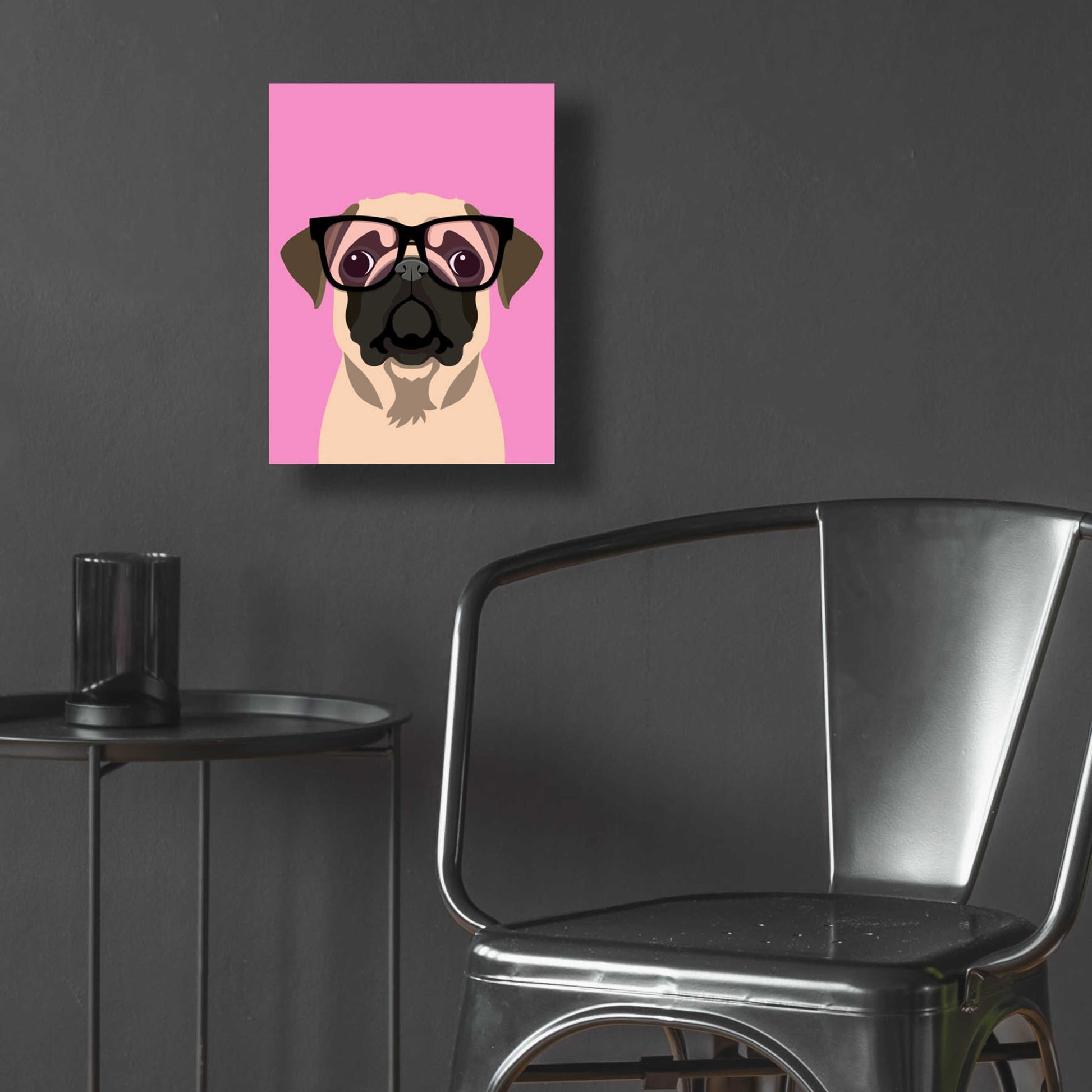 Epic Art 'Pug Pink' by Debbie Gray, Acrylic Glass Wall Art,12x16