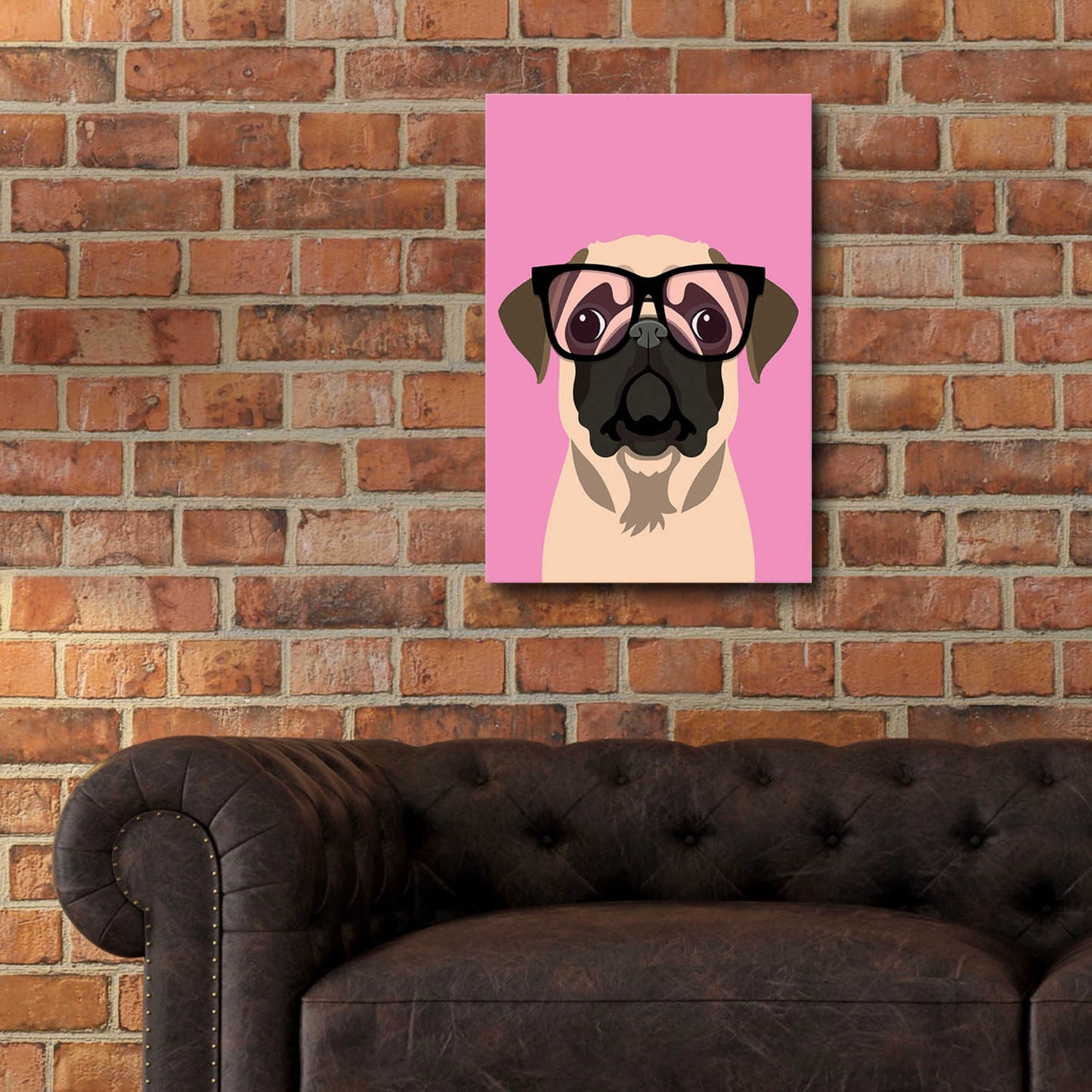 Epic Art 'Pug Pink' by Debbie Gray, Acrylic Glass Wall Art,16x24