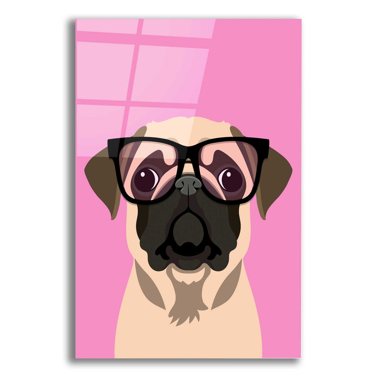 Epic Art 'Pug Pink' by Debbie Gray, Acrylic Glass Wall Art