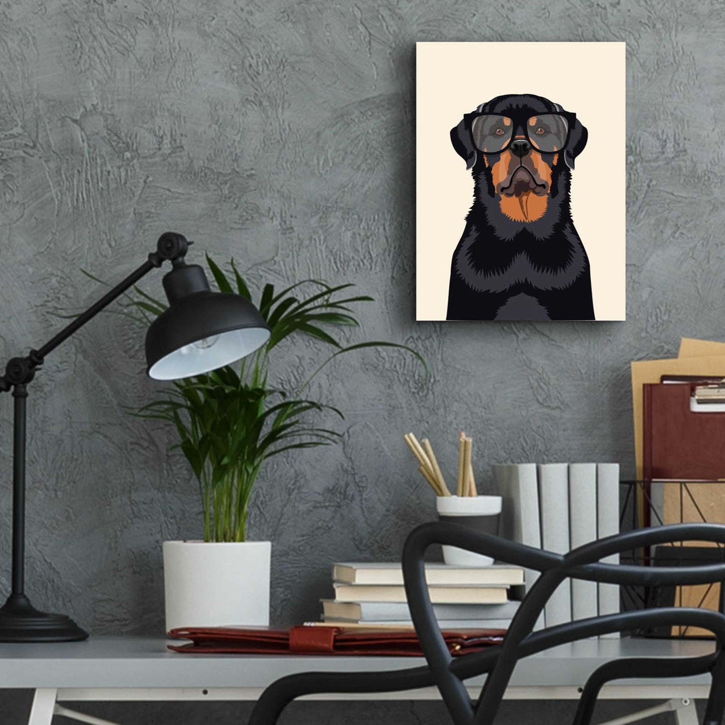 Epic Art 'Rottie Tan' by Debbie Gray, Acrylic Glass Wall Art,12x16