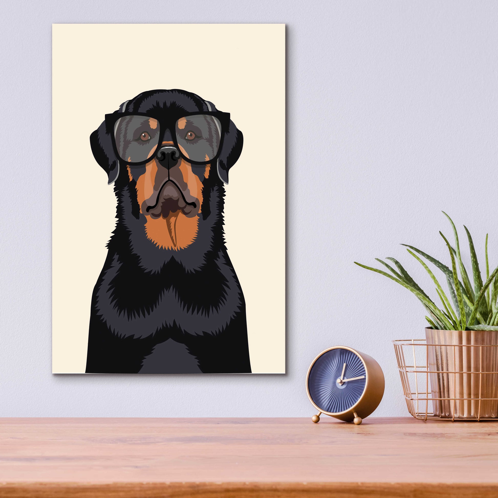 Epic Art 'Rottie Tan' by Debbie Gray, Acrylic Glass Wall Art,12x16