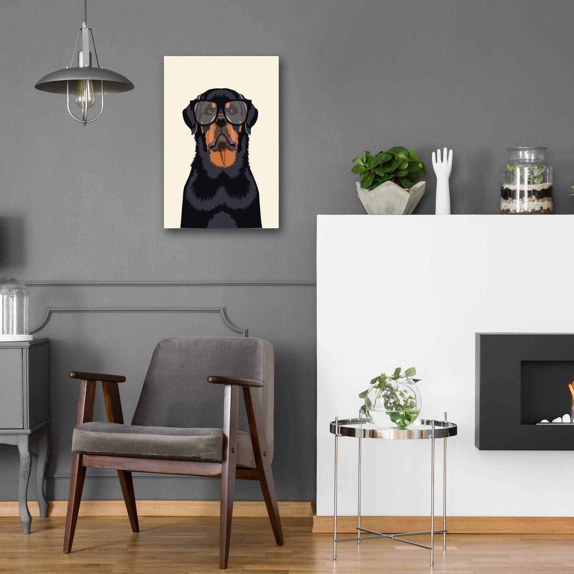 Epic Art 'Rottie Tan' by Debbie Gray, Acrylic Glass Wall Art,16x24