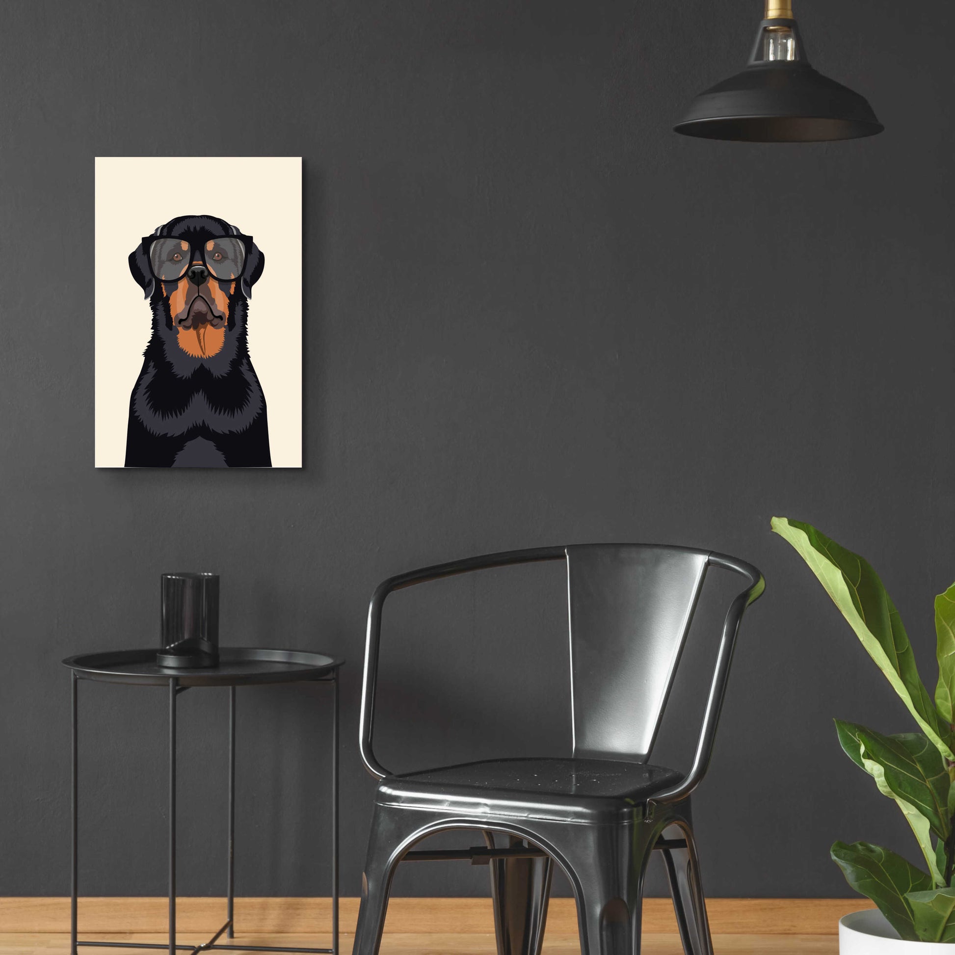 Epic Art 'Rottie Tan' by Debbie Gray, Acrylic Glass Wall Art,16x24