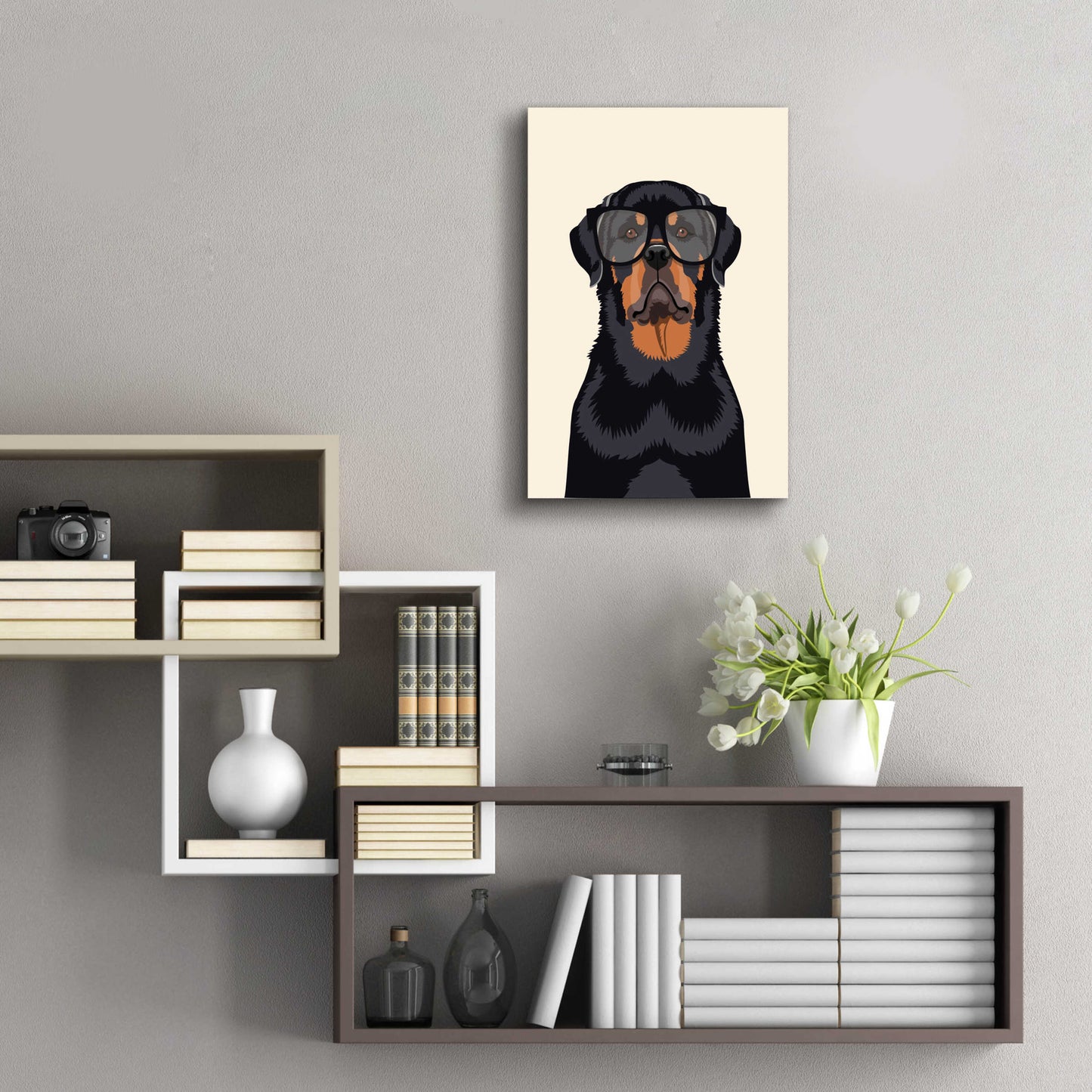 Epic Art 'Rottie Tan' by Debbie Gray, Acrylic Glass Wall Art,16x24