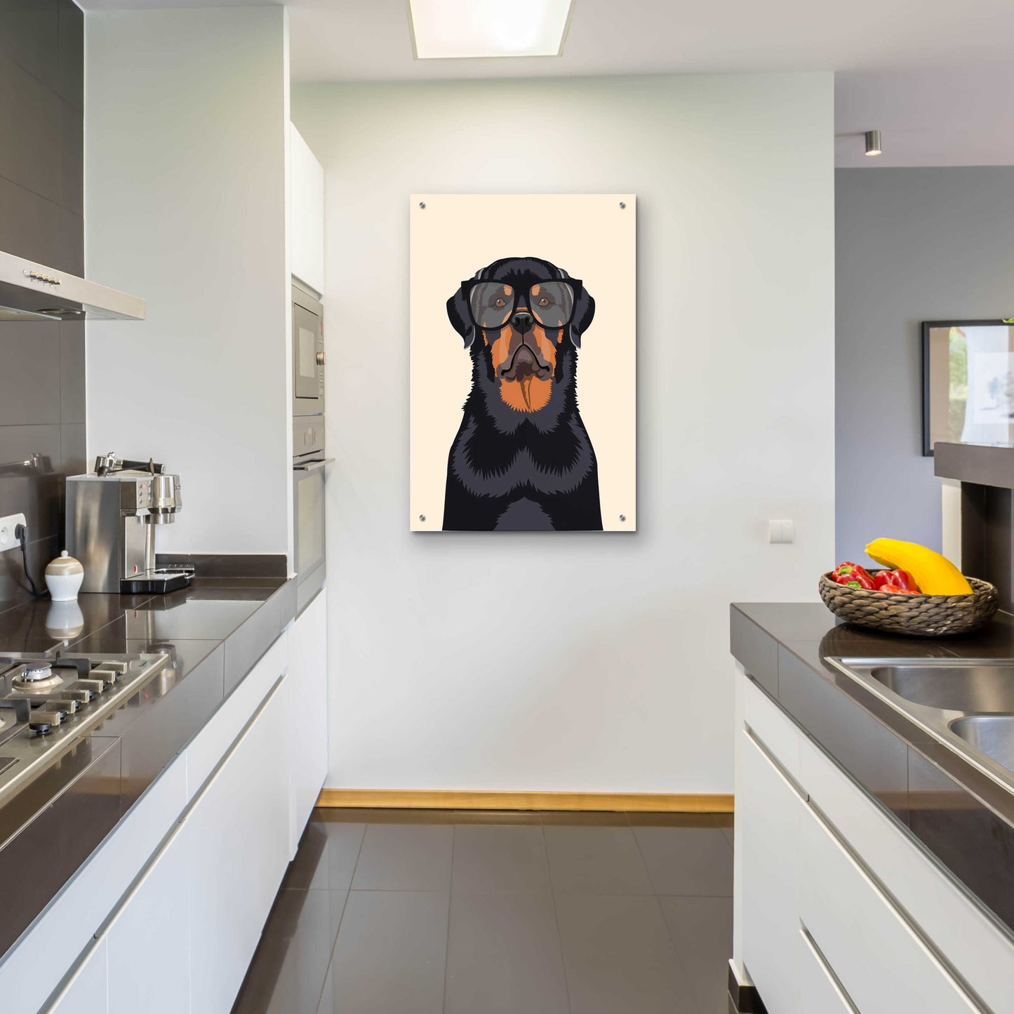 Epic Art 'Rottie Tan' by Debbie Gray, Acrylic Glass Wall Art,24x36