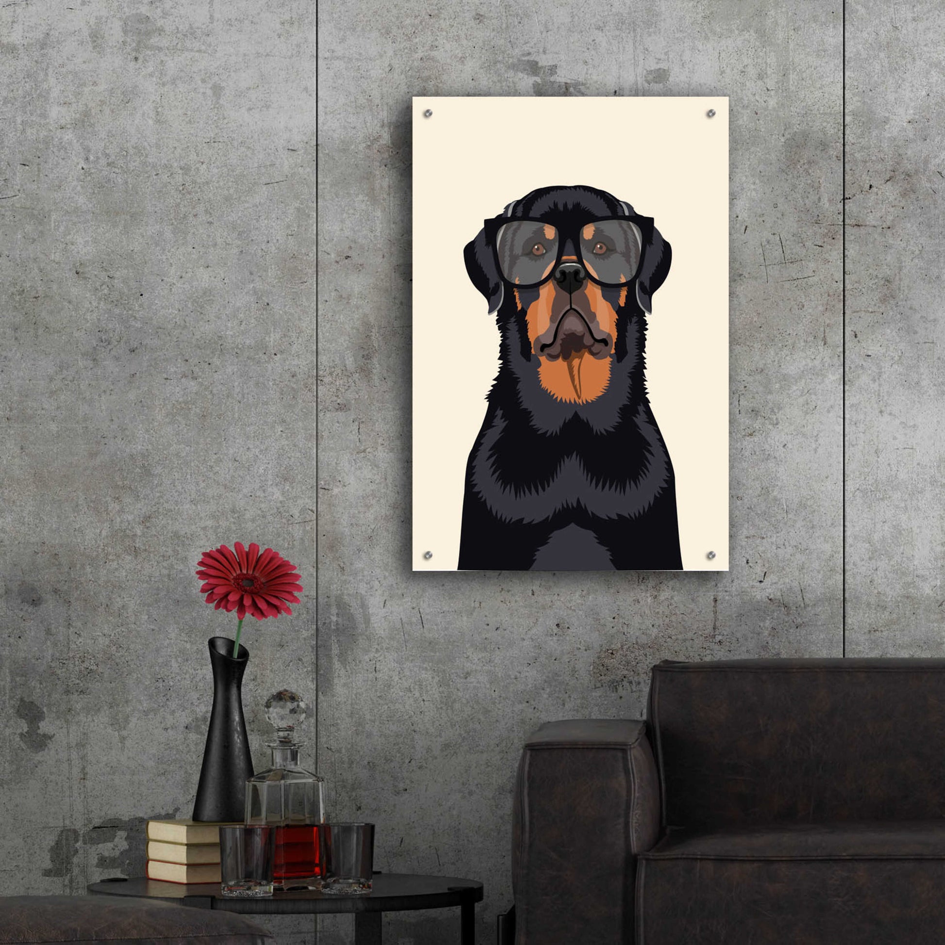 Epic Art 'Rottie Tan' by Debbie Gray, Acrylic Glass Wall Art,24x36