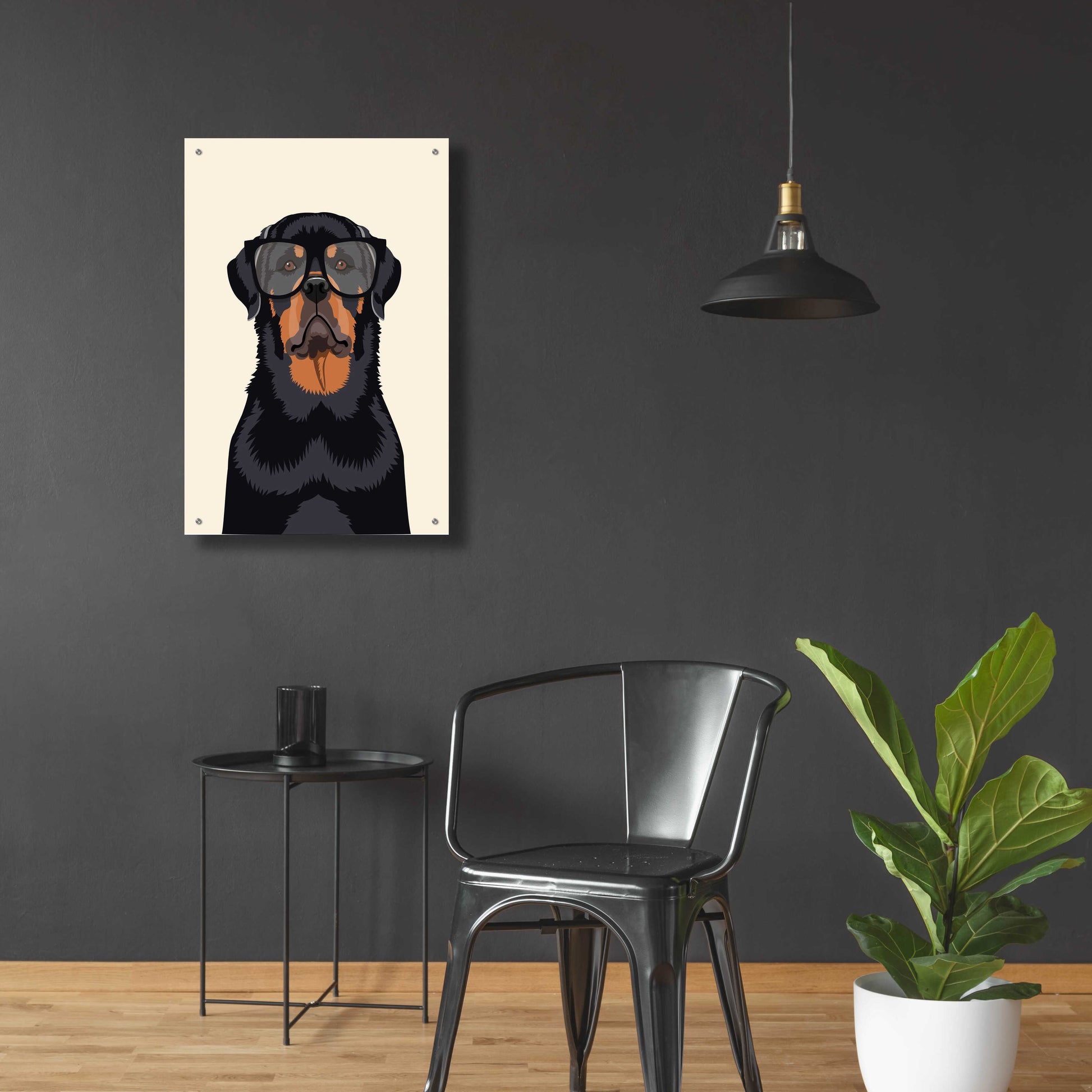 Epic Art 'Rottie Tan' by Debbie Gray, Acrylic Glass Wall Art,24x36