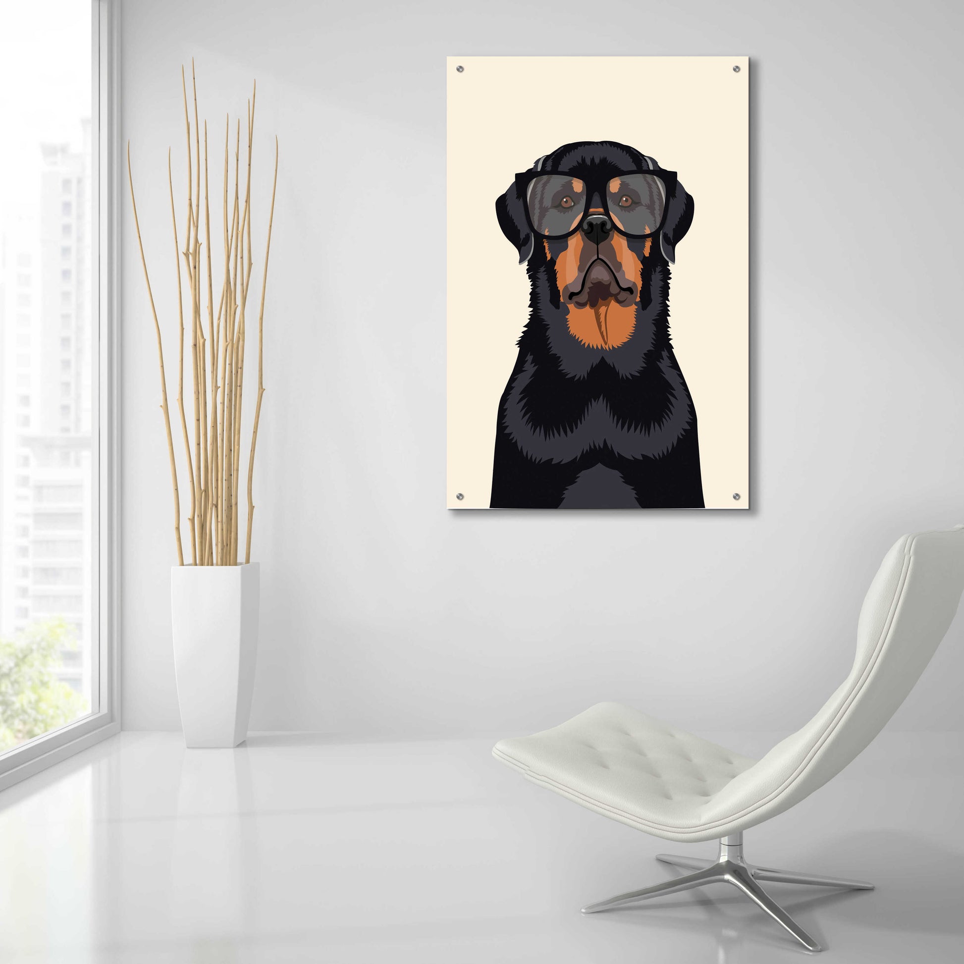 Epic Art 'Rottie Tan' by Debbie Gray, Acrylic Glass Wall Art,24x36