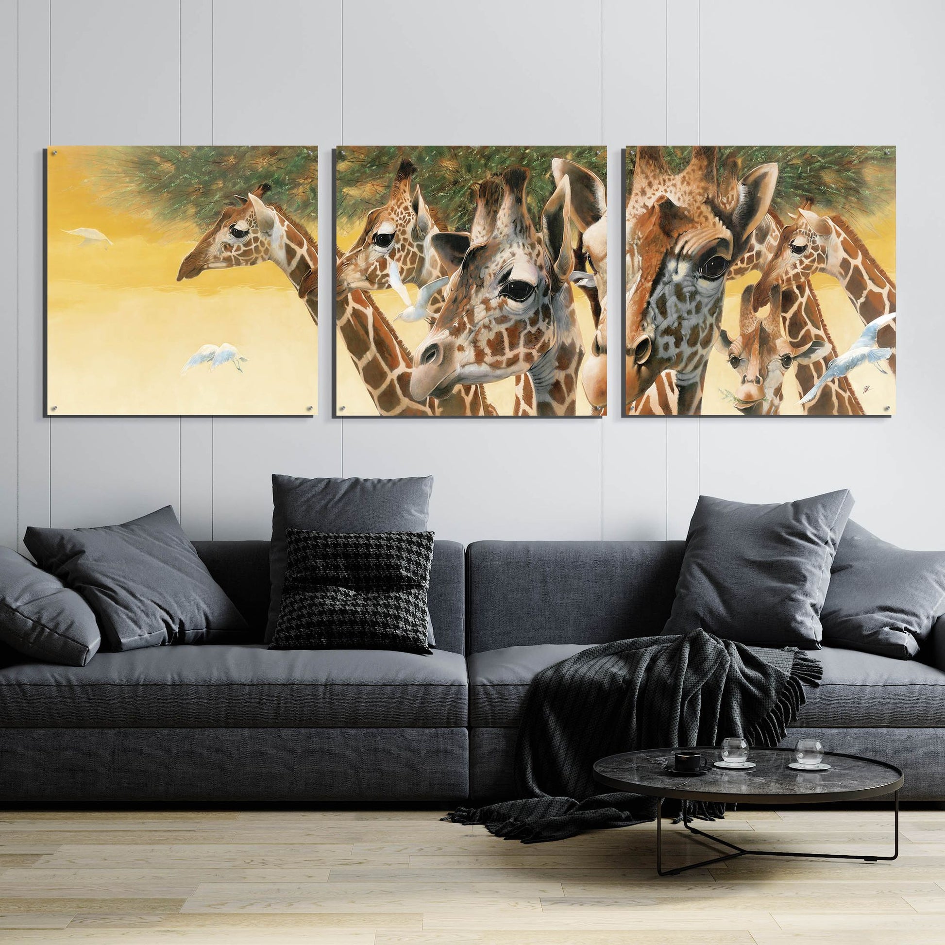 Epic Art 'A Walk in the Sun' by Durwood Coffey, Acrylic Glass Wall Art, 3 Piece Set,108x36