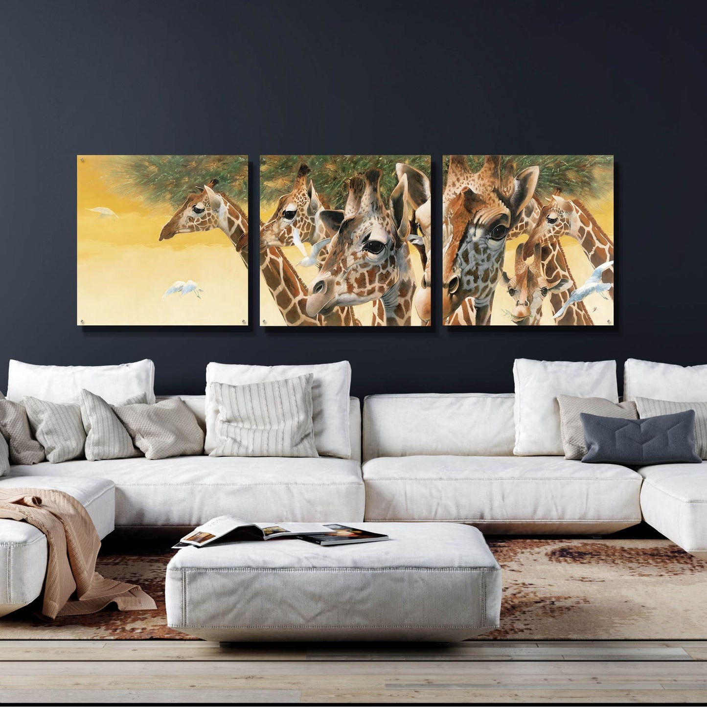 Epic Art 'A Walk in the Sun' by Durwood Coffey, Acrylic Glass Wall Art, 3 Piece Set,108x36