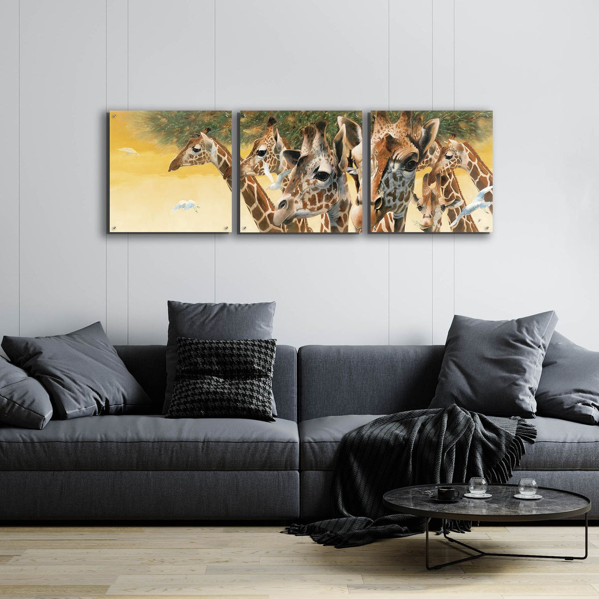 Epic Art 'A Walk in the Sun' by Durwood Coffey, Acrylic Glass Wall Art, 3 Piece Set,72x24