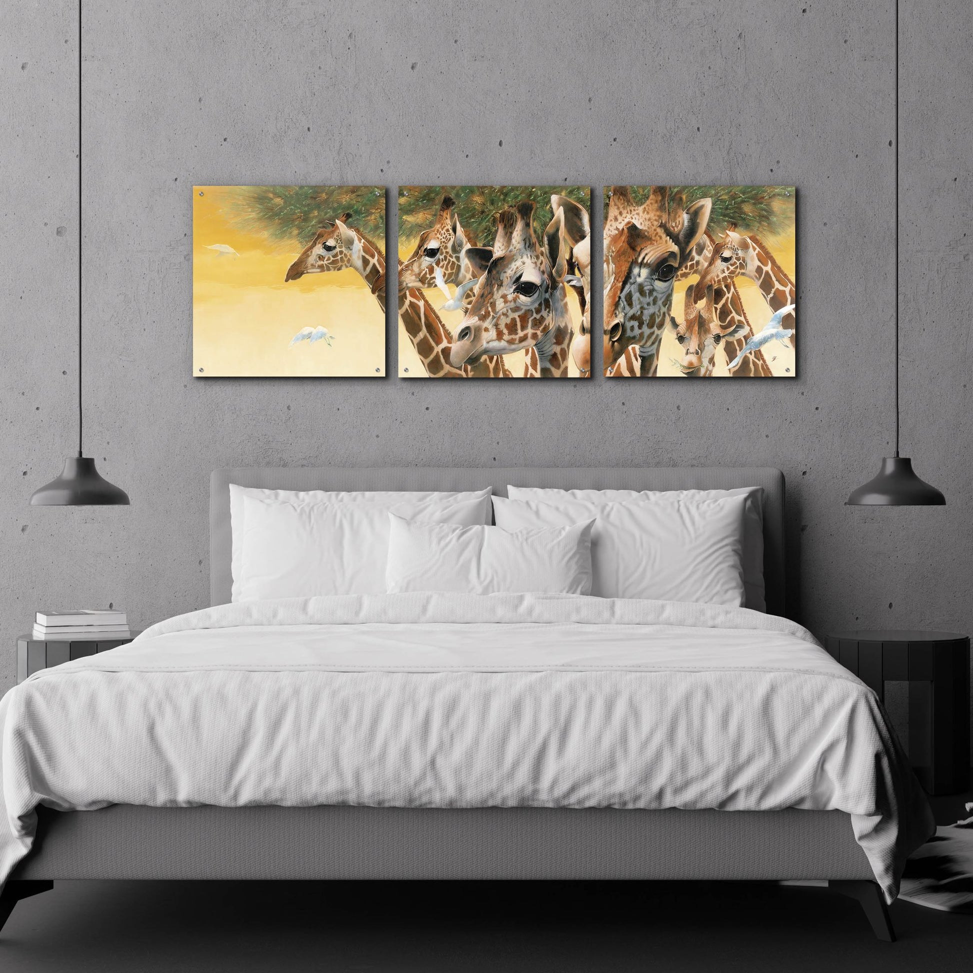 Epic Art 'A Walk in the Sun' by Durwood Coffey, Acrylic Glass Wall Art, 3 Piece Set,72x24