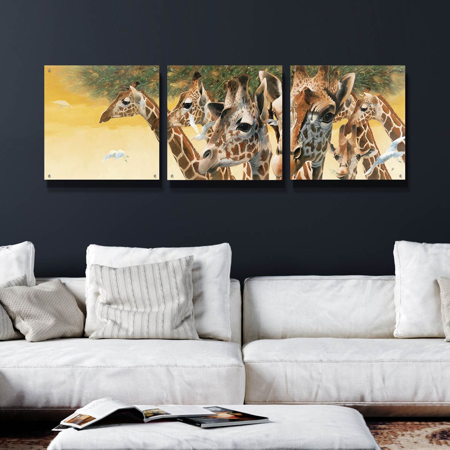 Epic Art 'A Walk in the Sun' by Durwood Coffey, Acrylic Glass Wall Art, 3 Piece Set,72x24