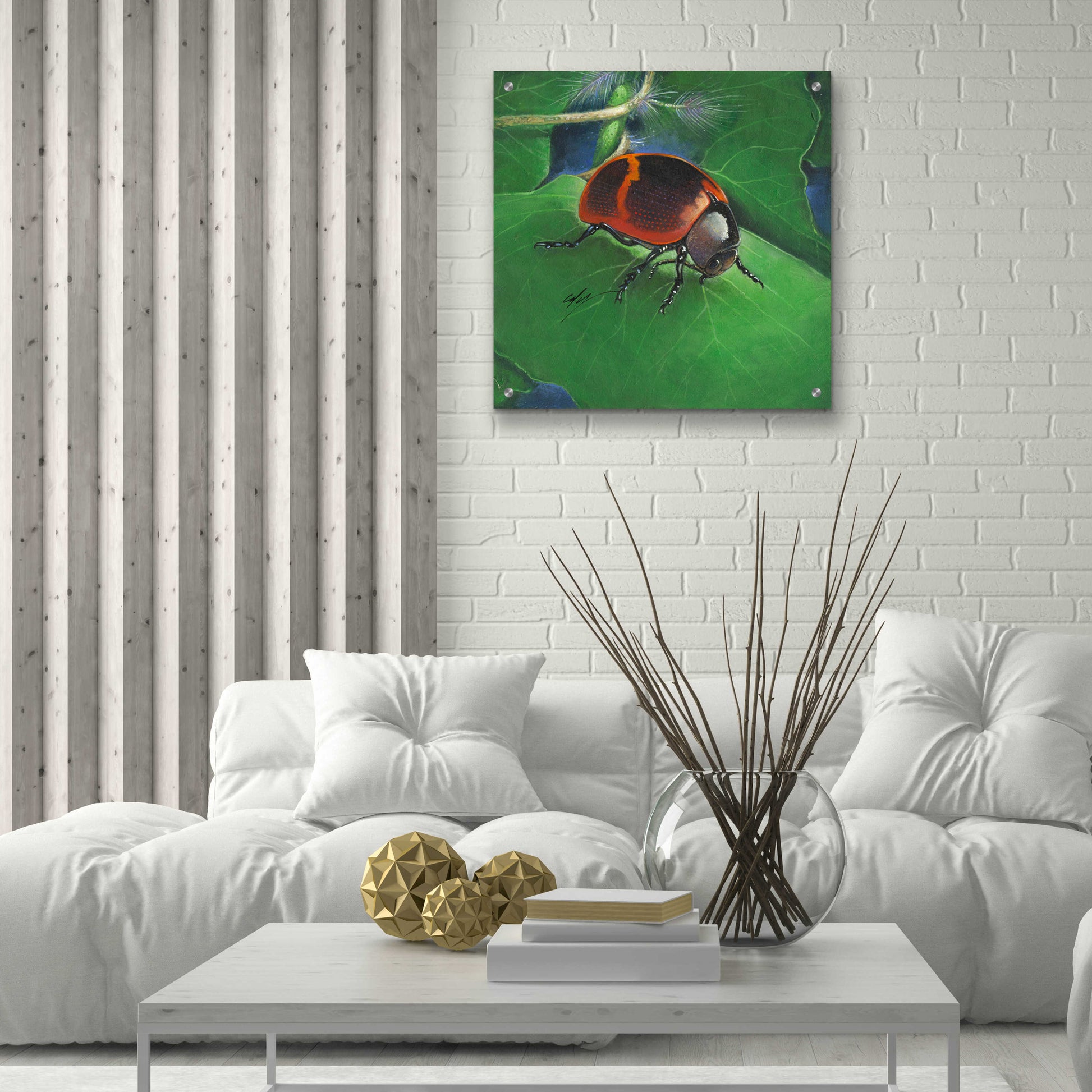 Epic Art 'Beetle' by Durwood Coffey, Acrylic Glass Wall Art,24x24