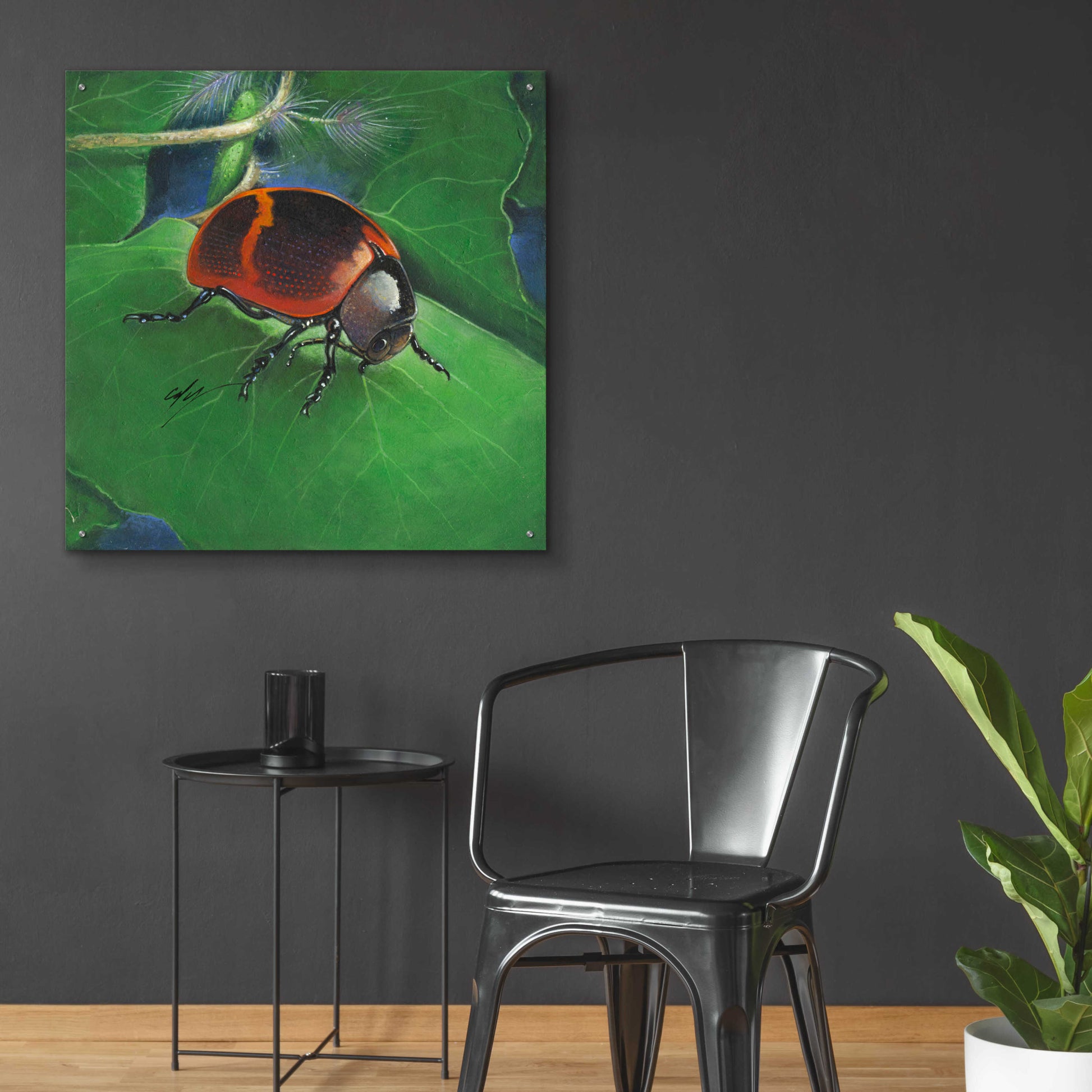 Epic Art 'Beetle' by Durwood Coffey, Acrylic Glass Wall Art,36x36