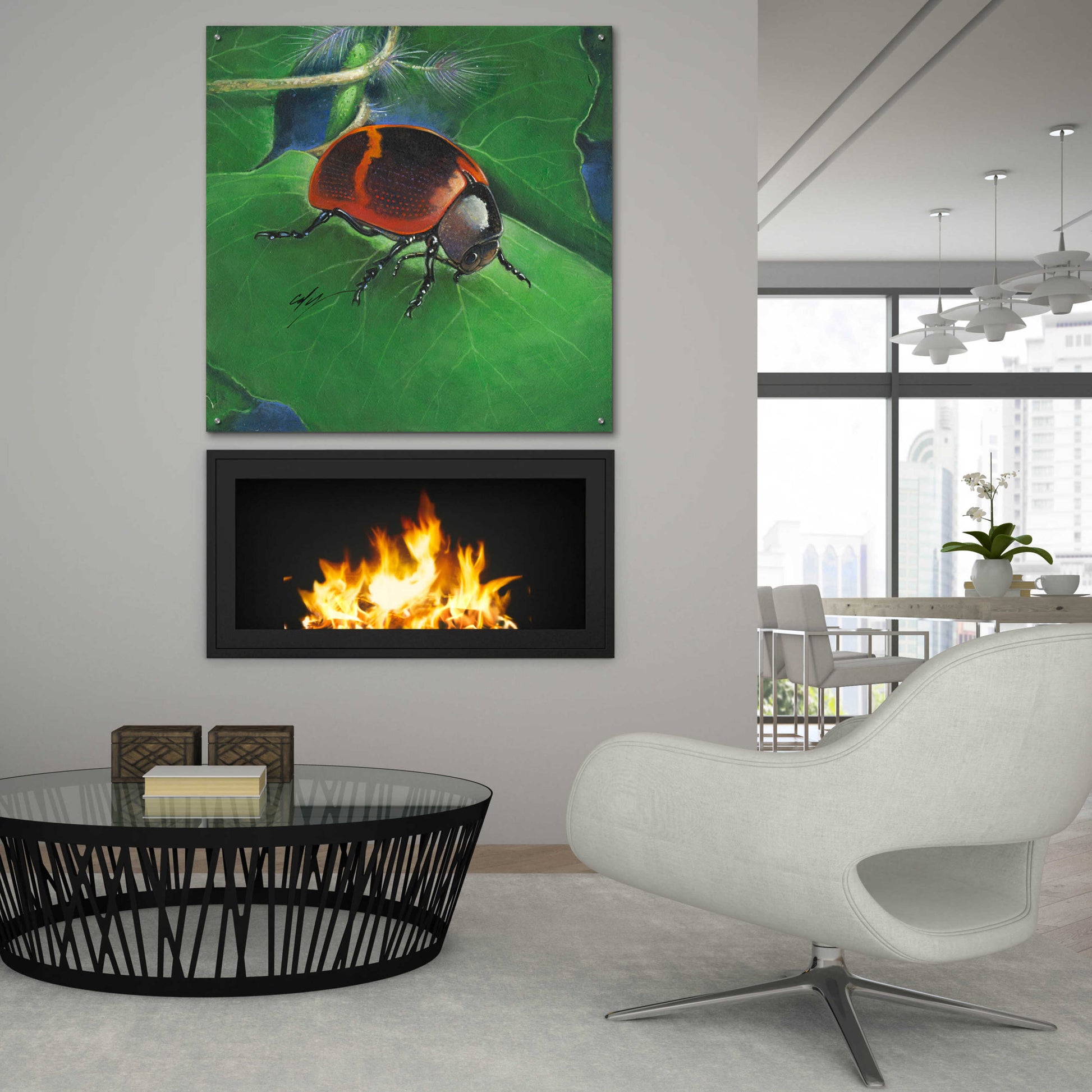 Epic Art 'Beetle' by Durwood Coffey, Acrylic Glass Wall Art,36x36