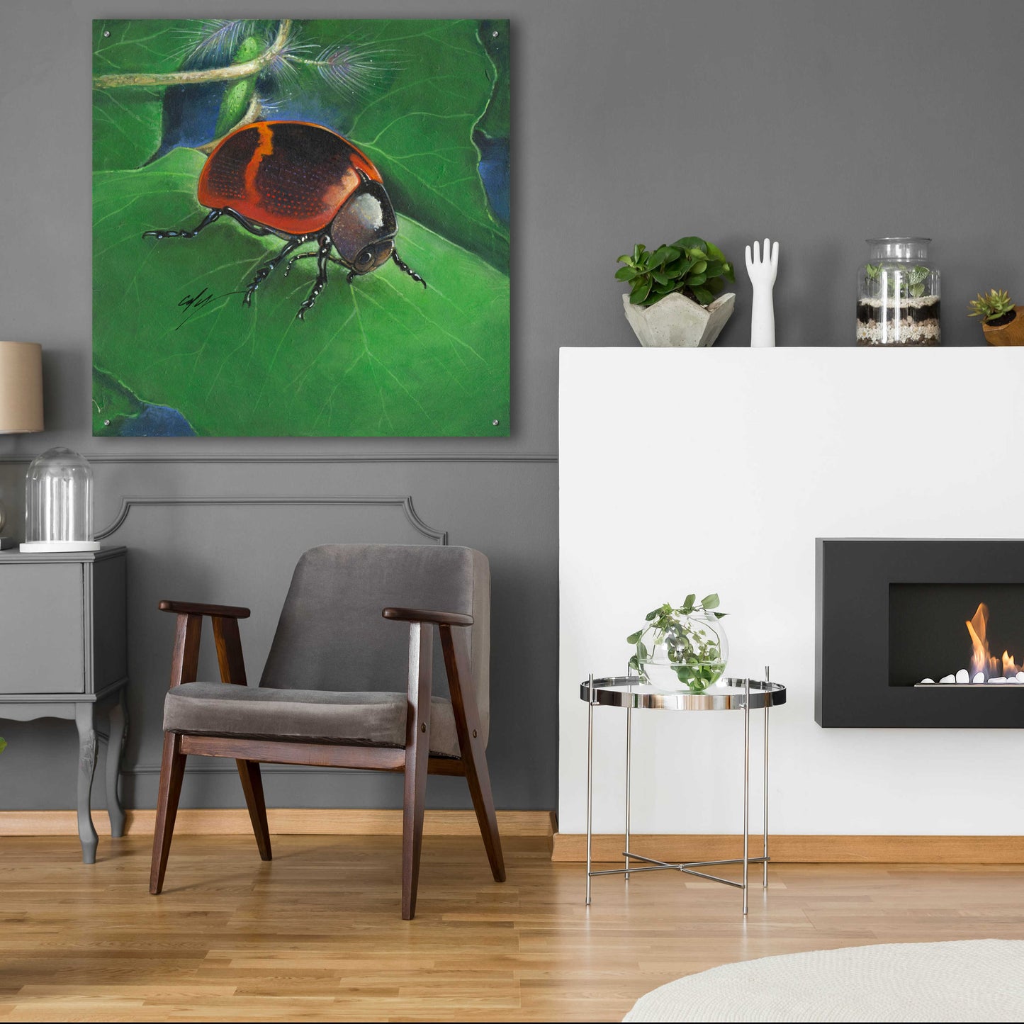 Epic Art 'Beetle' by Durwood Coffey, Acrylic Glass Wall Art,36x36