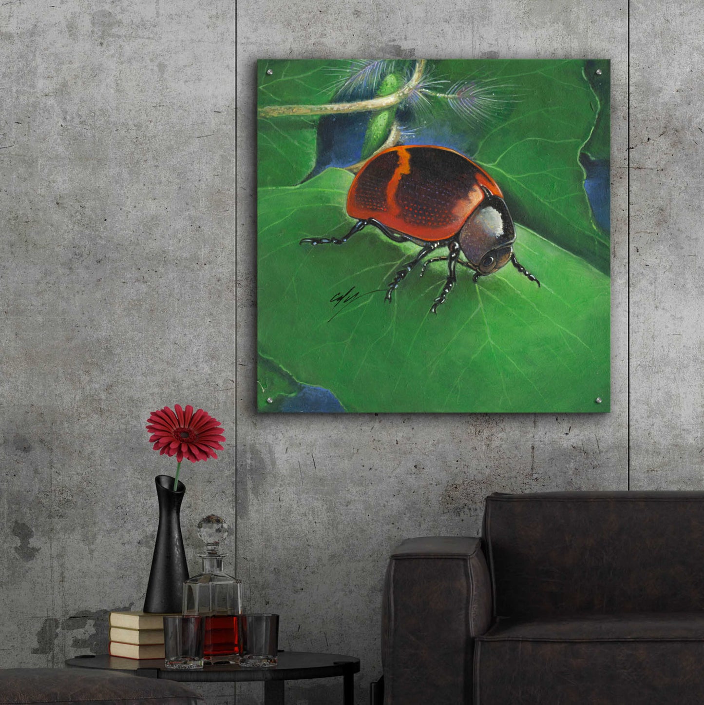 Epic Art 'Beetle' by Durwood Coffey, Acrylic Glass Wall Art,36x36