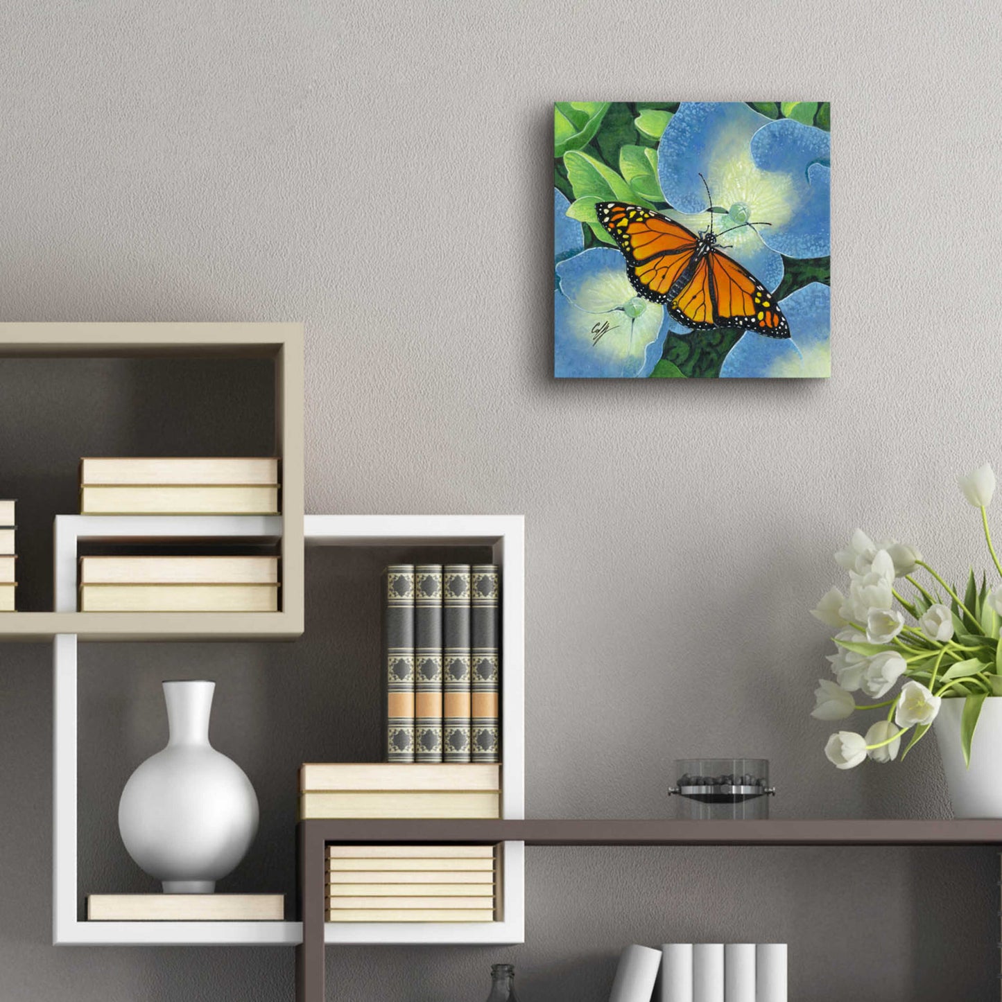 Epic Art 'Butterfly' by Durwood Coffey, Acrylic Glass Wall Art,12x12