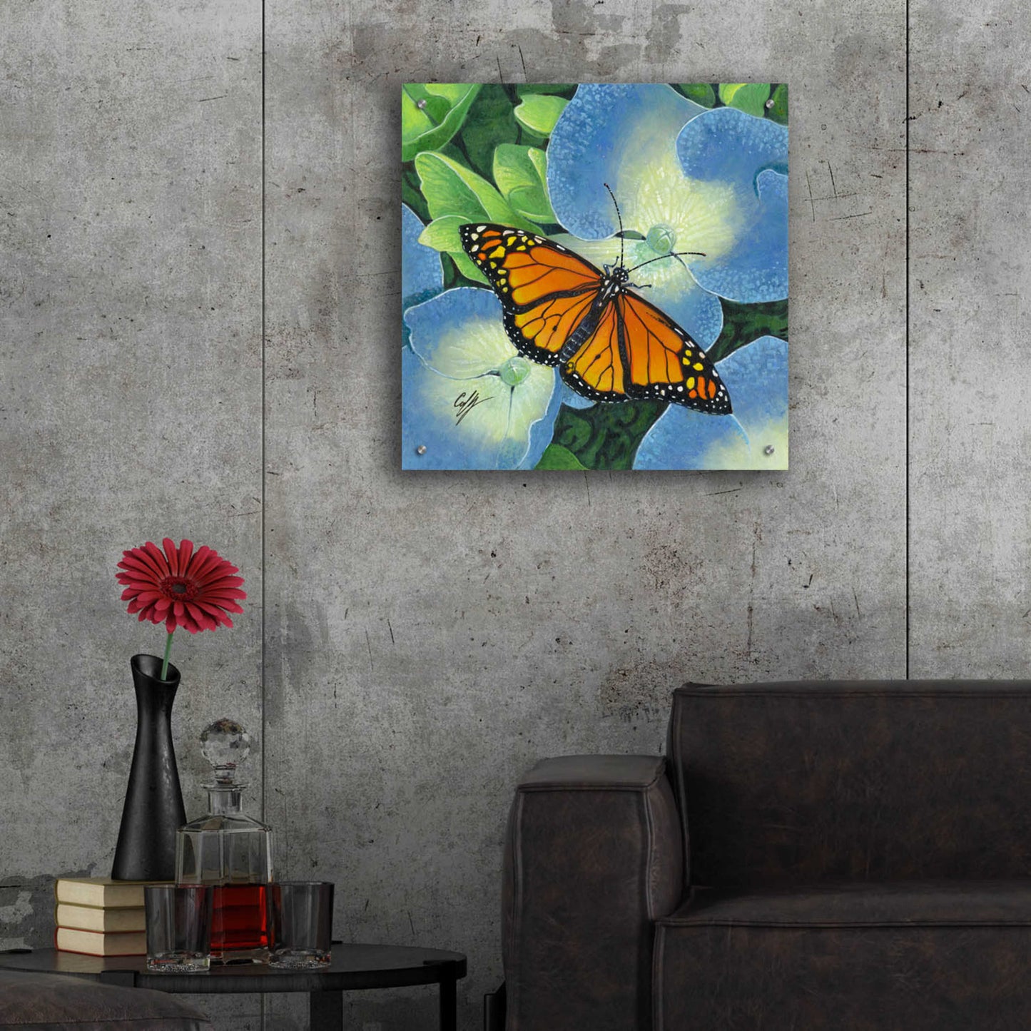 Epic Art 'Butterfly' by Durwood Coffey, Acrylic Glass Wall Art,24x24