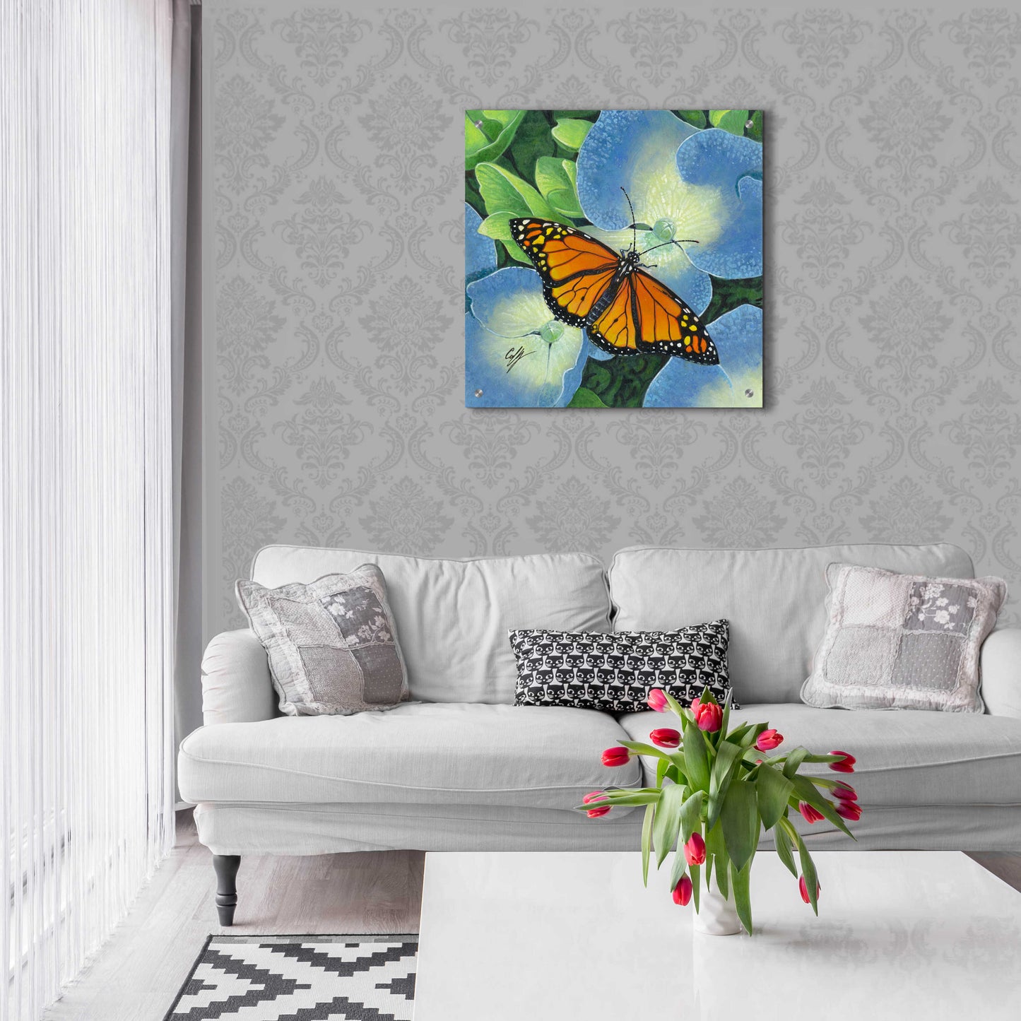 Epic Art 'Butterfly' by Durwood Coffey, Acrylic Glass Wall Art,24x24