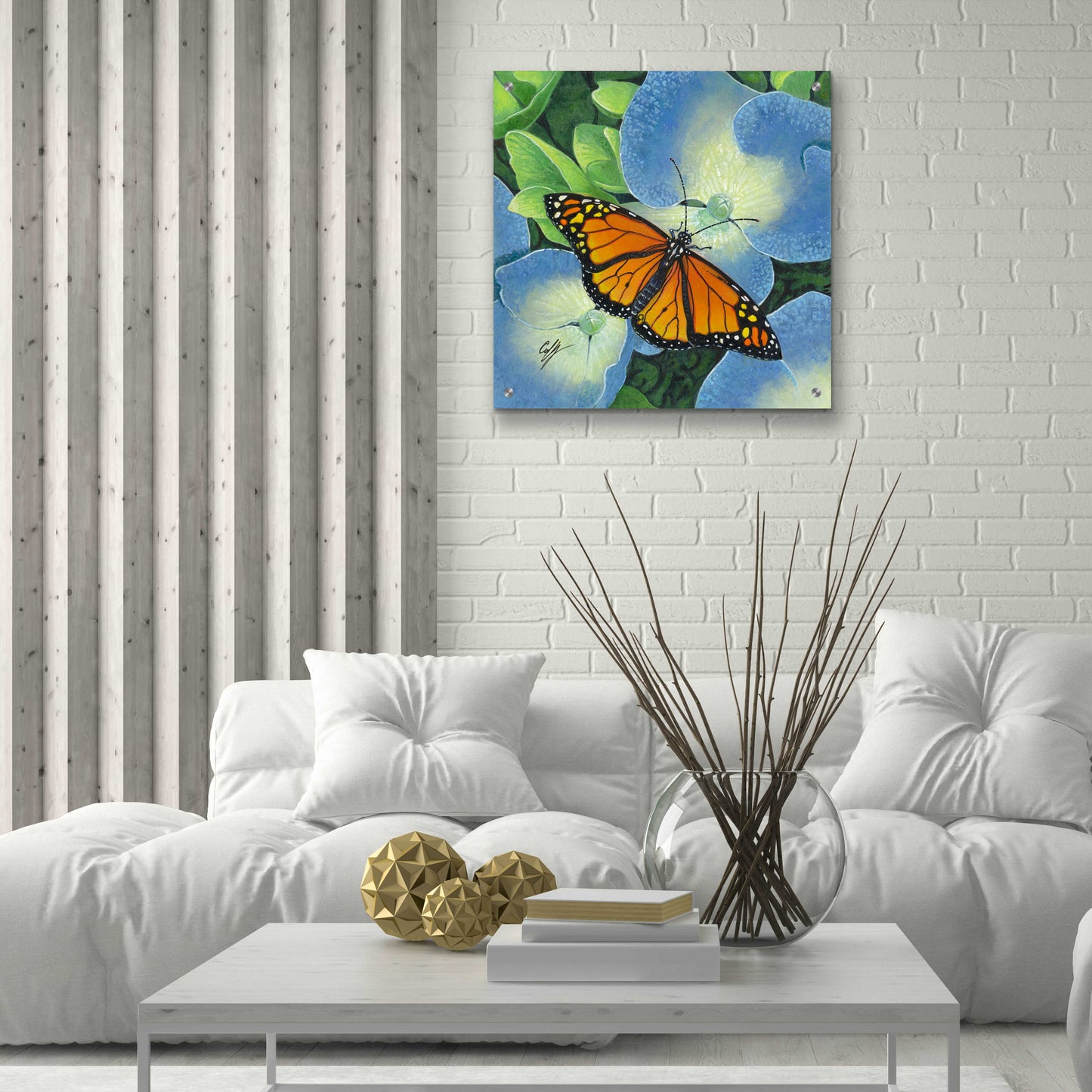 Epic Art 'Butterfly' by Durwood Coffey, Acrylic Glass Wall Art,24x24