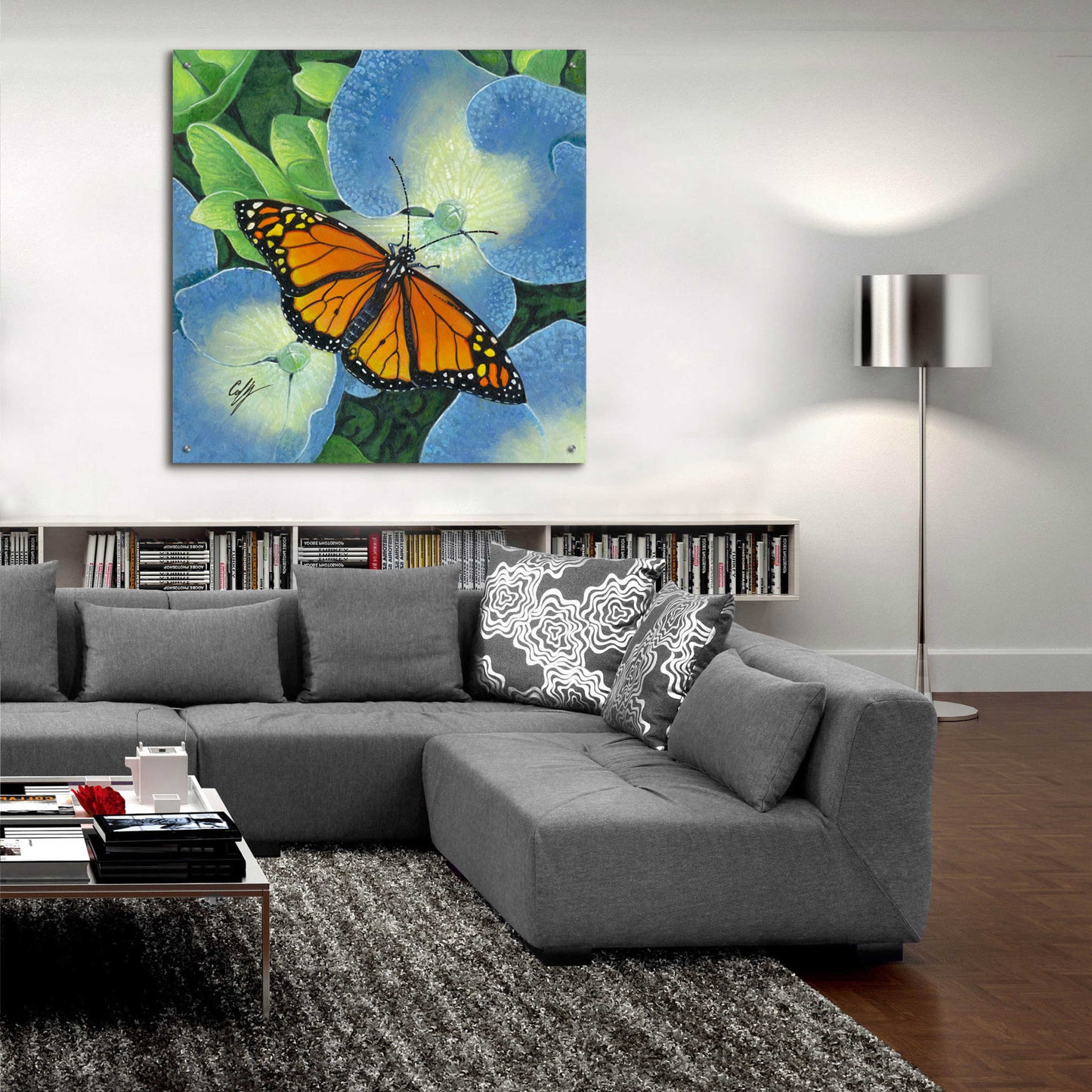 Epic Art 'Butterfly' by Durwood Coffey, Acrylic Glass Wall Art,36x36