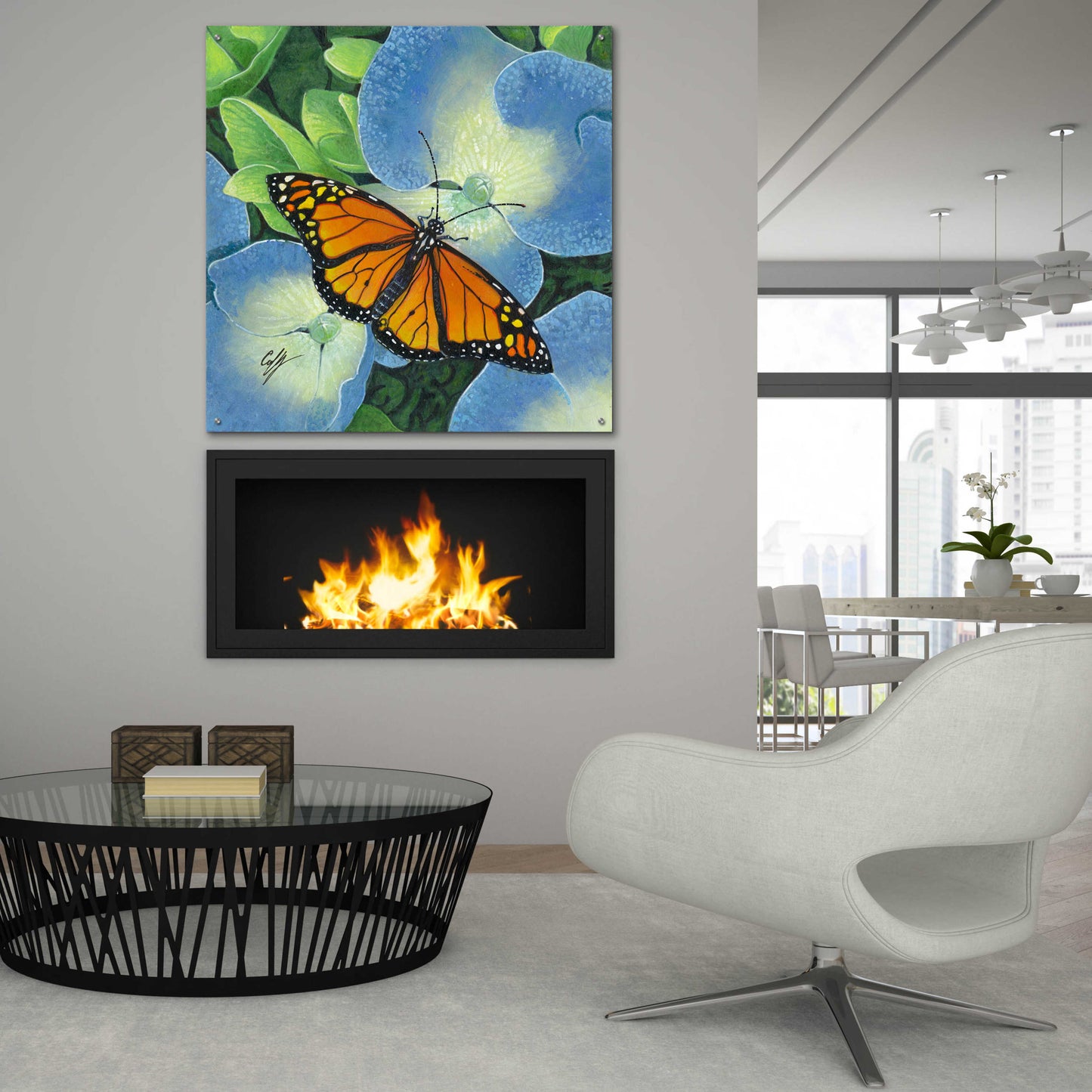 Epic Art 'Butterfly' by Durwood Coffey, Acrylic Glass Wall Art,36x36