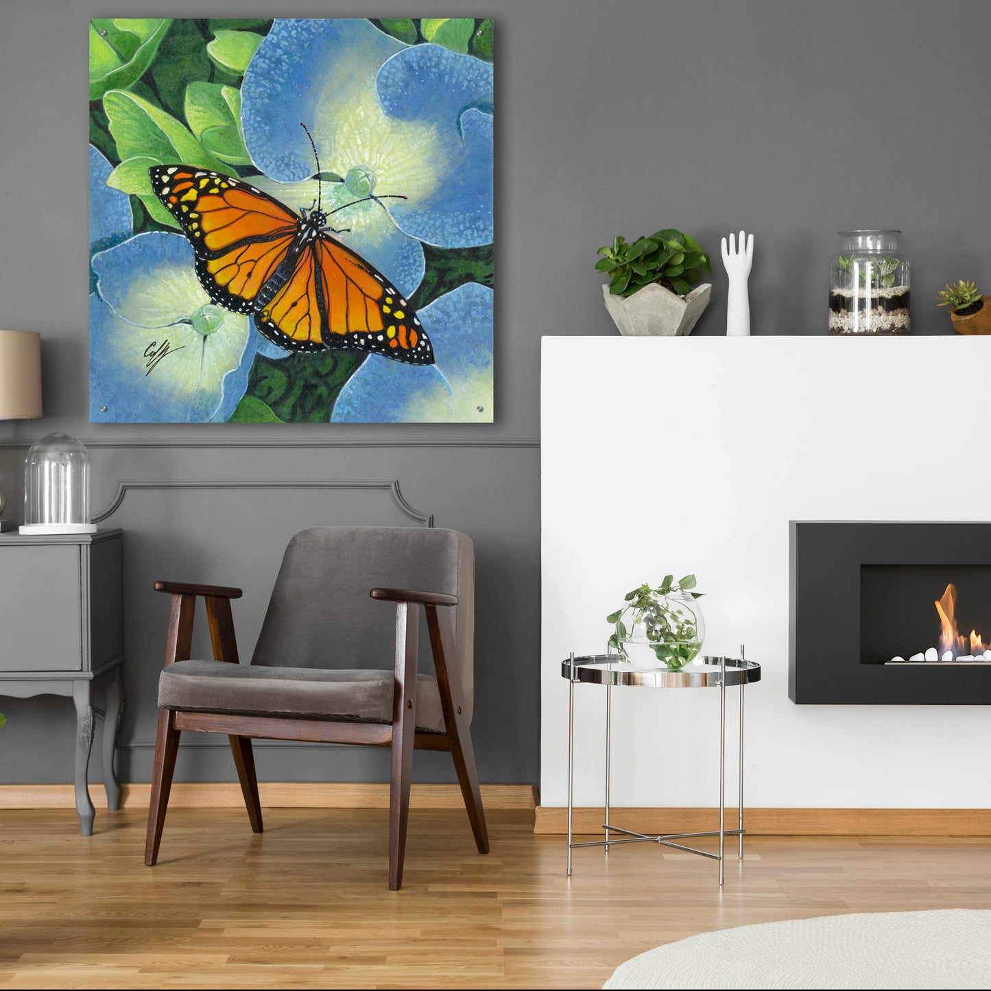 Epic Art 'Butterfly' by Durwood Coffey, Acrylic Glass Wall Art,36x36