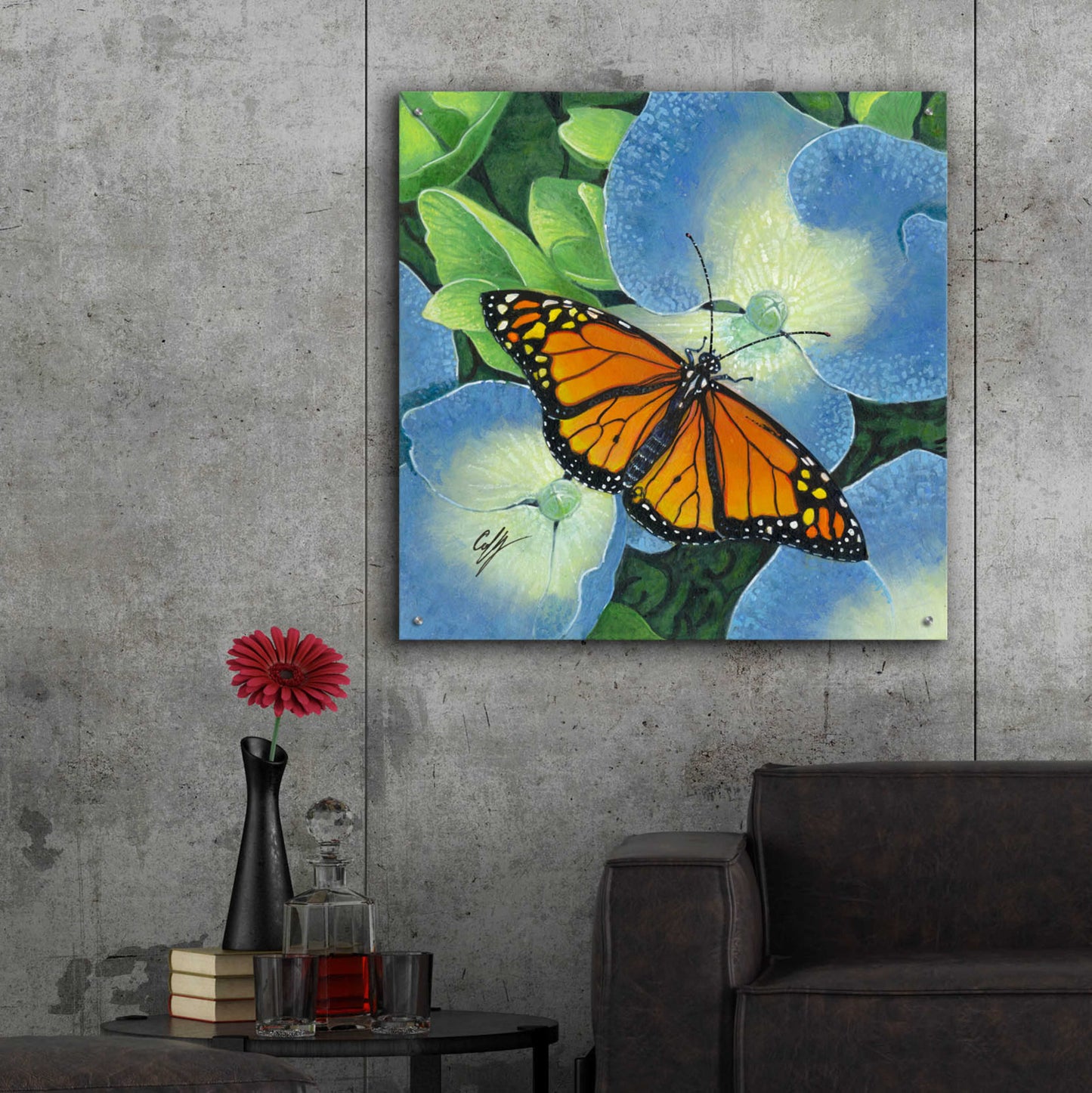 Epic Art 'Butterfly' by Durwood Coffey, Acrylic Glass Wall Art,36x36