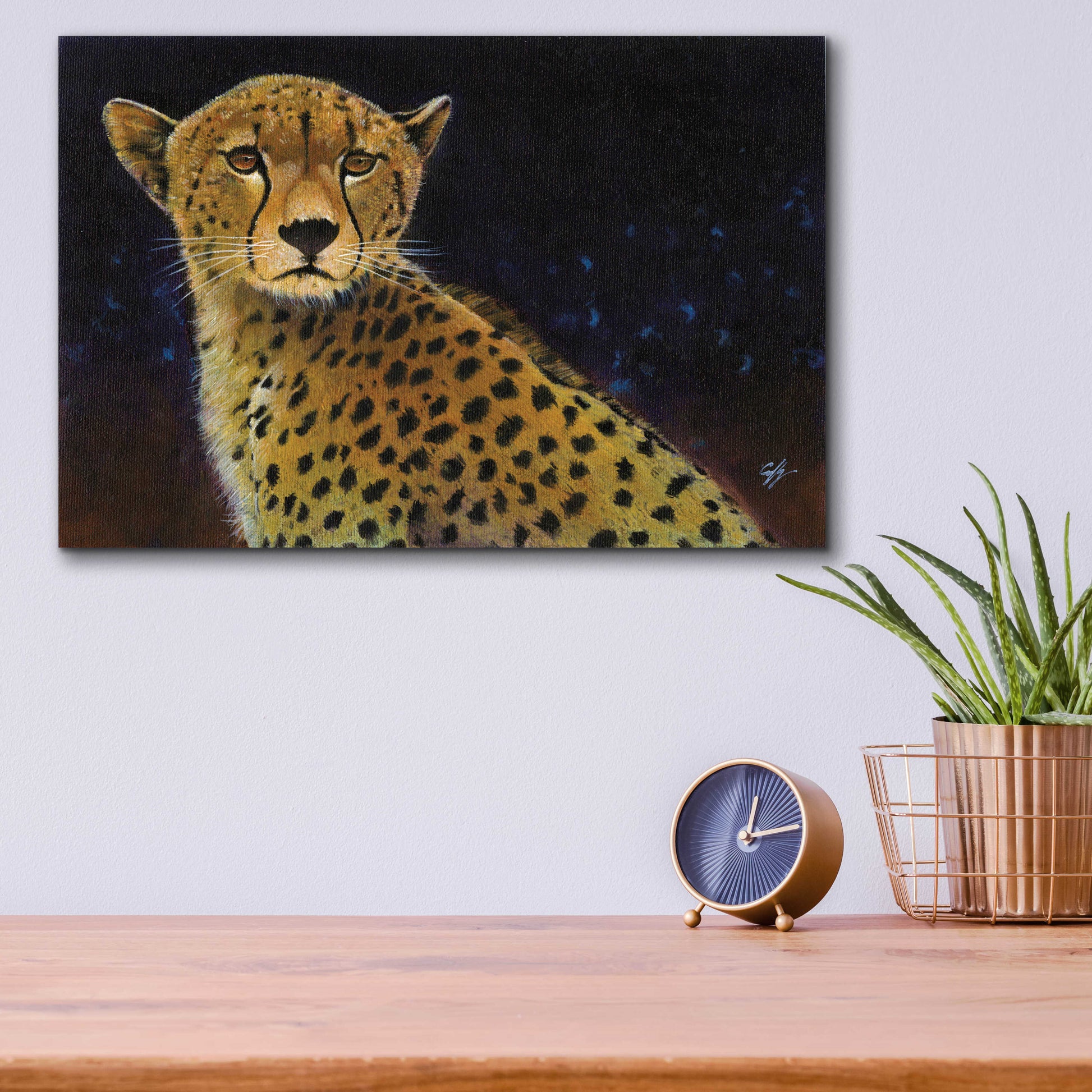 Epic Art 'Cheetah' by Durwood Coffey, Acrylic Glass Wall Art,16x12