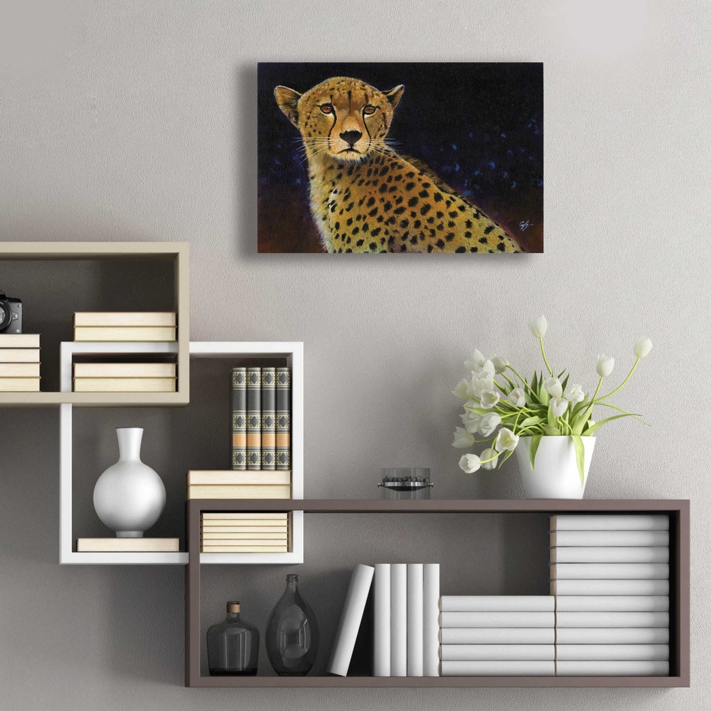 Epic Art 'Cheetah' by Durwood Coffey, Acrylic Glass Wall Art,24x16