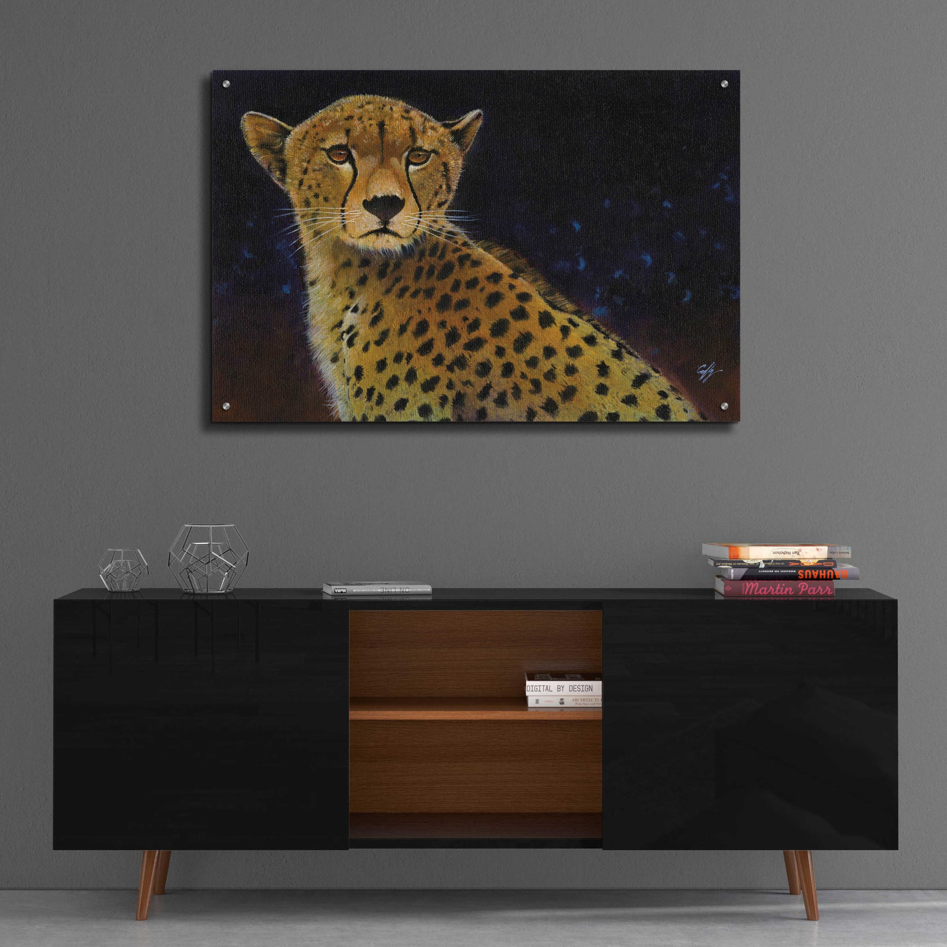 Epic Art 'Cheetah' by Durwood Coffey, Acrylic Glass Wall Art,36x24