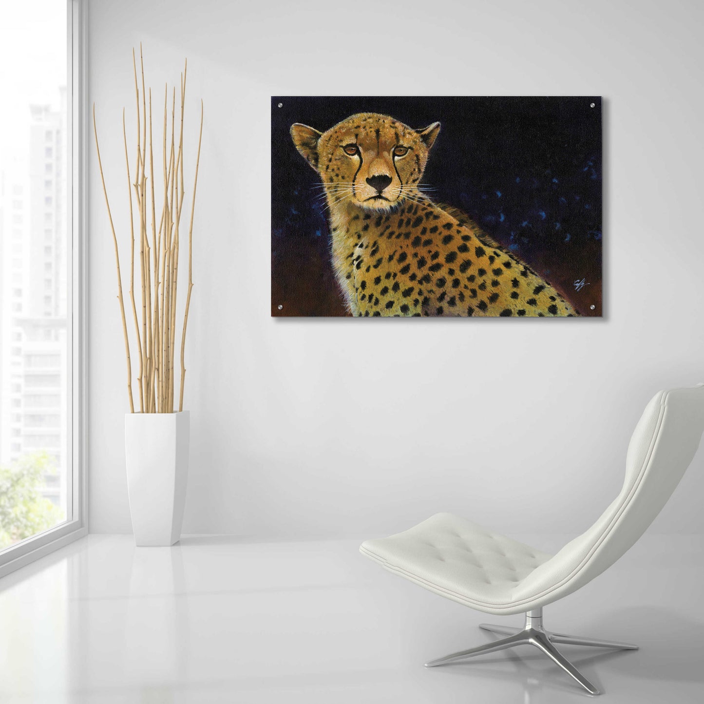 Epic Art 'Cheetah' by Durwood Coffey, Acrylic Glass Wall Art,36x24