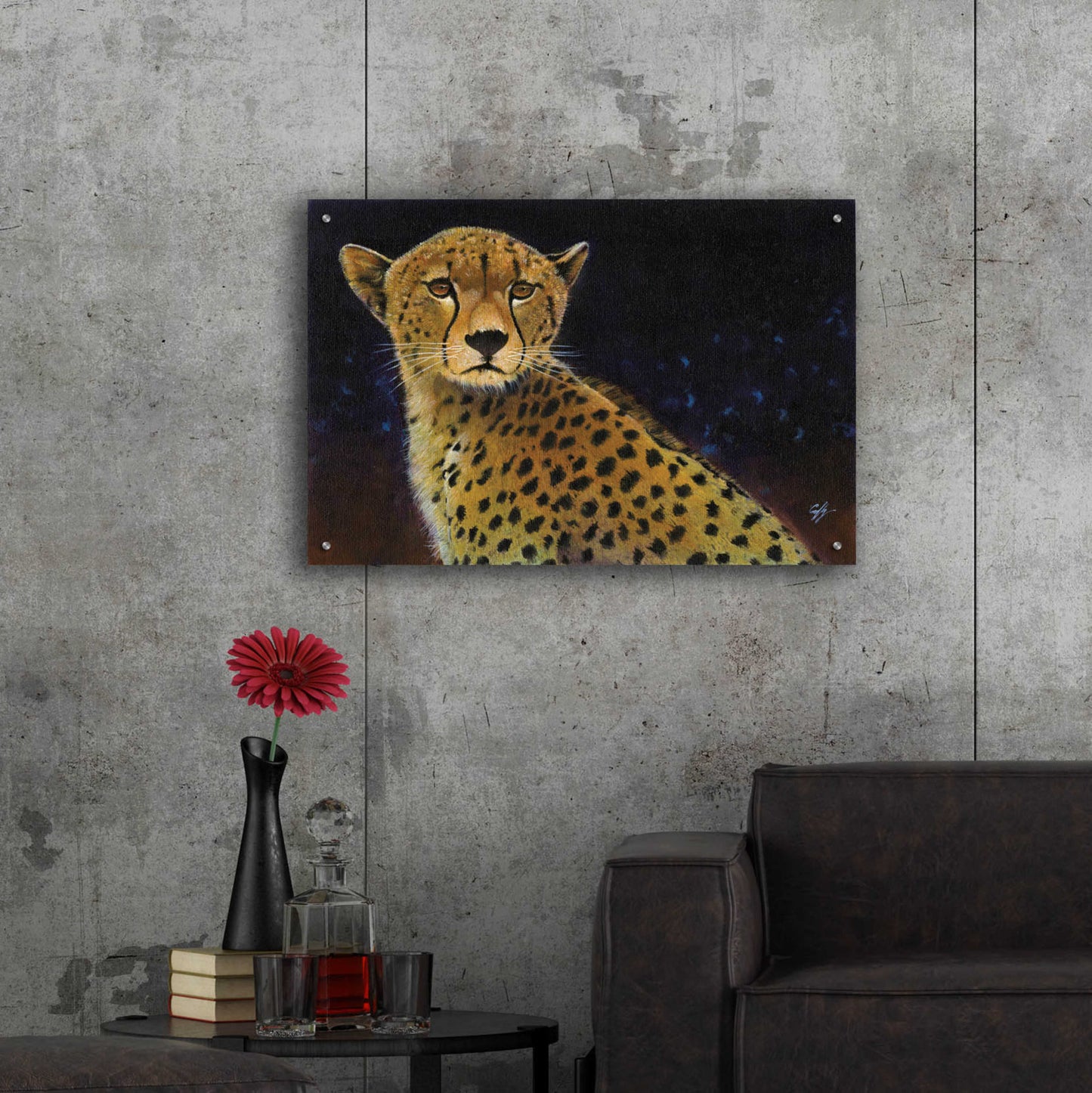 Epic Art 'Cheetah' by Durwood Coffey, Acrylic Glass Wall Art,36x24