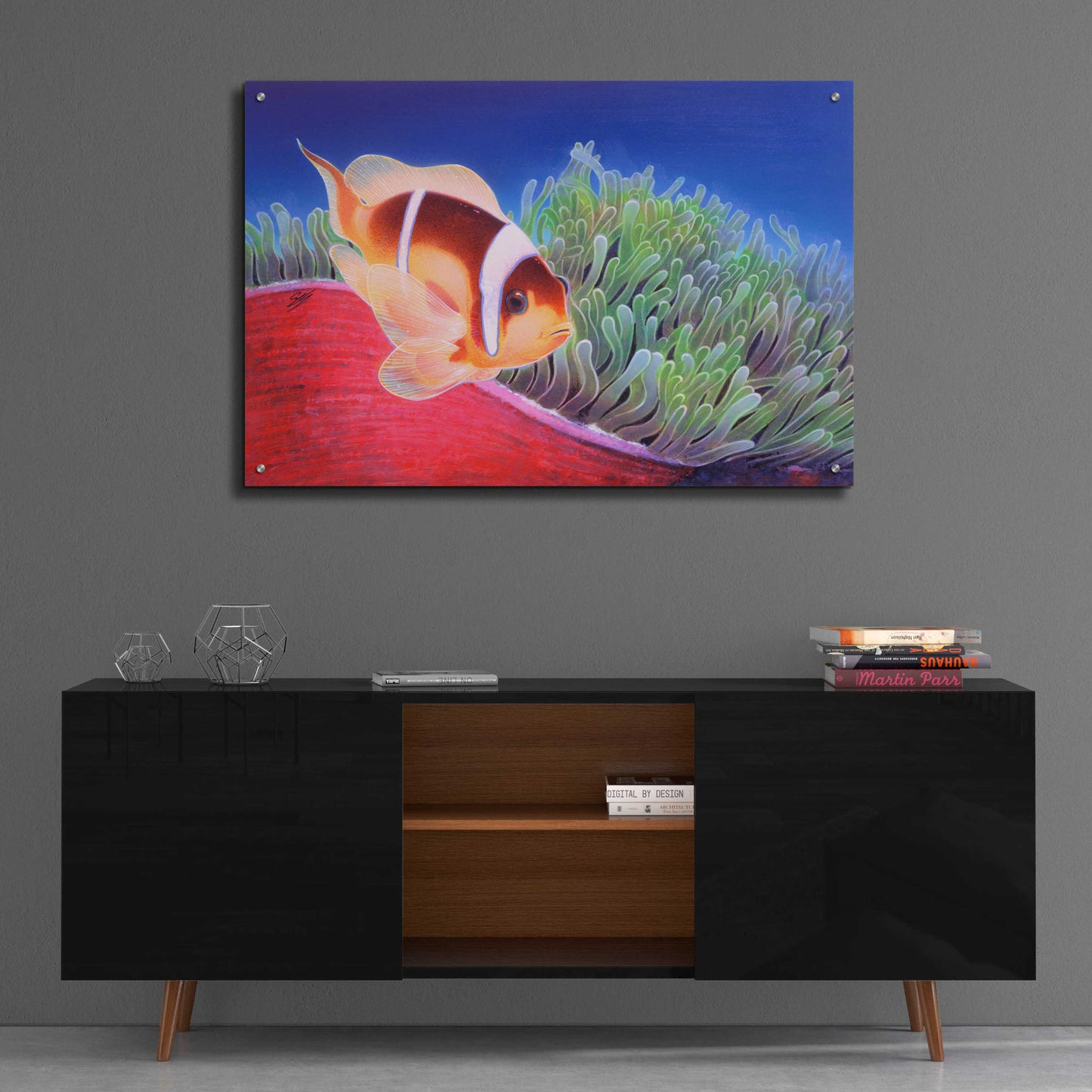 Epic Art 'Clown Fish' by Durwood Coffey, Acrylic Glass Wall Art,36x24