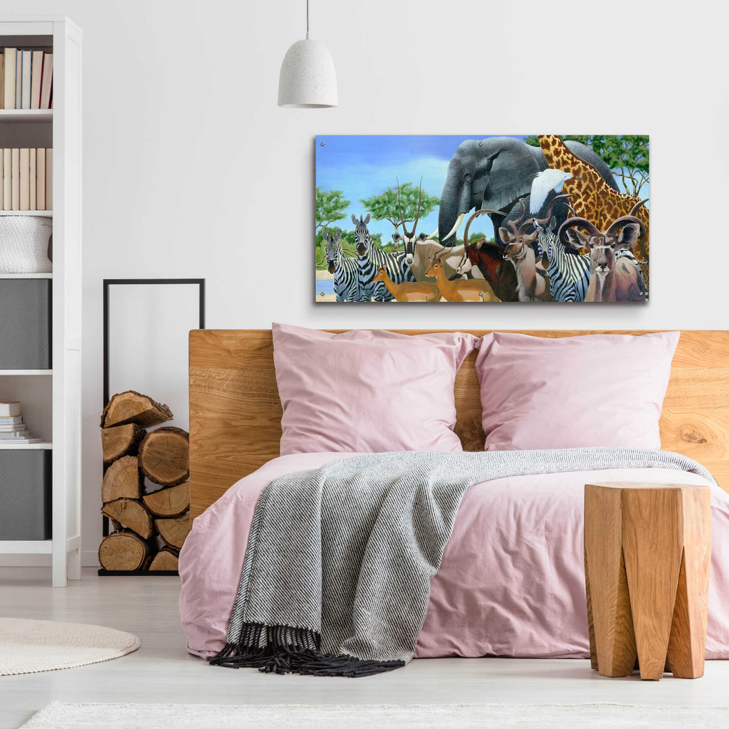 Epic Art 'Gathering' by Durwood Coffey, Acrylic Glass Wall Art,48x24