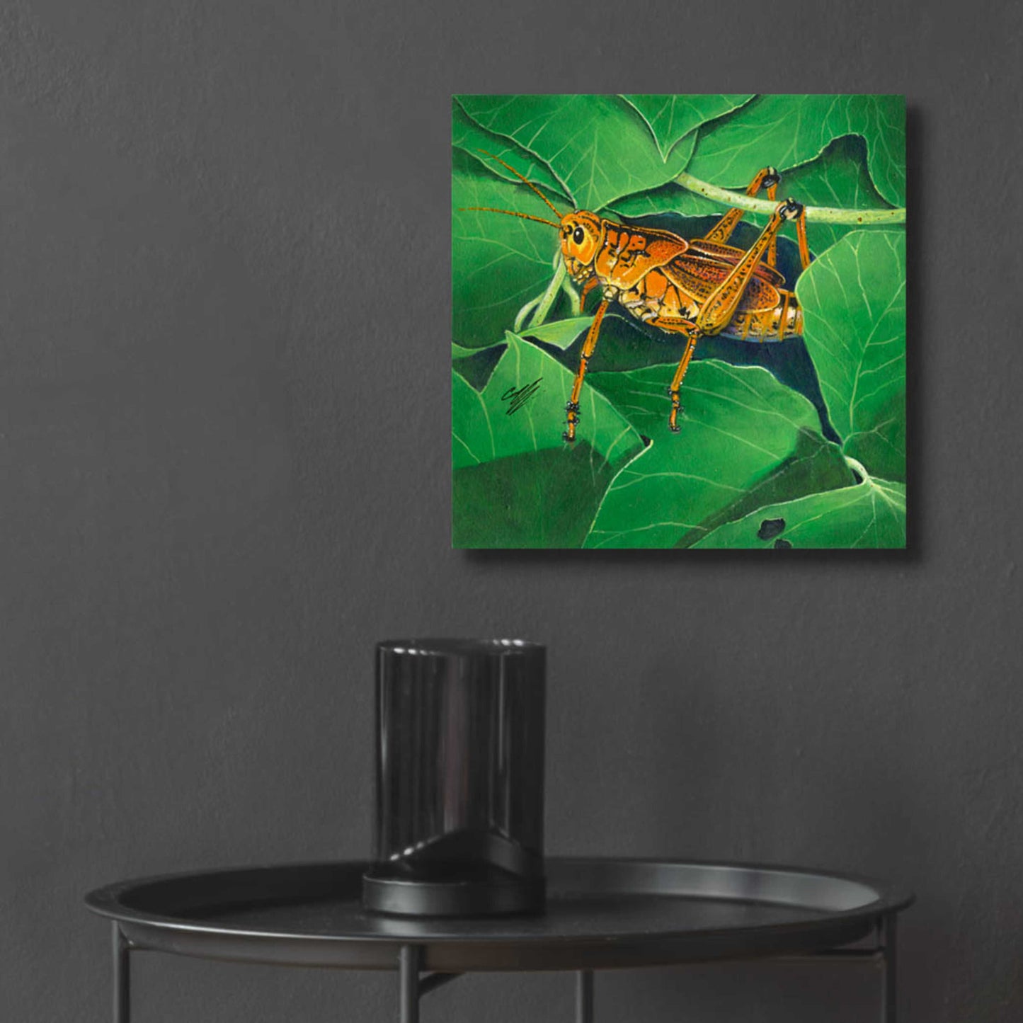 Epic Art 'Grasshopper' by Durwood Coffey, Acrylic Glass Wall Art,12x12