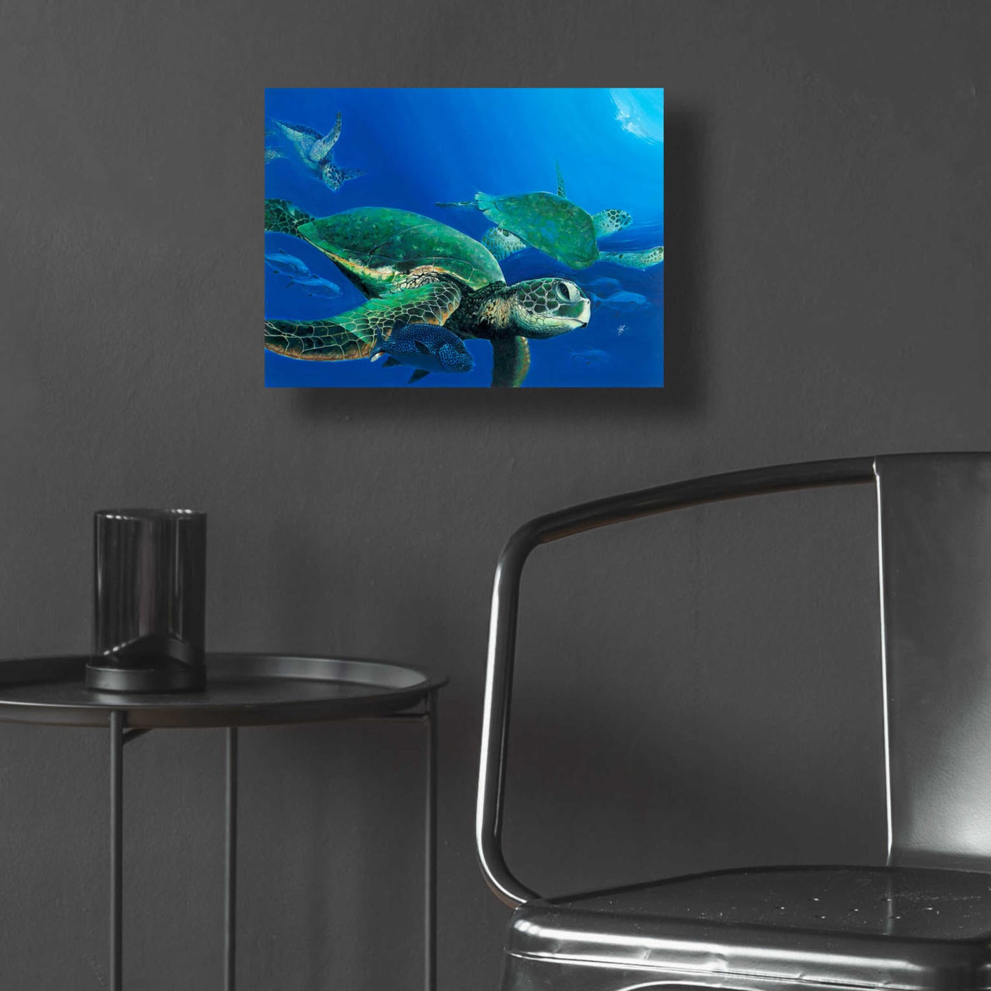 Epic Art 'Green Sea Turtles' by Durwood Coffey, Acrylic Glass Wall Art,16x12