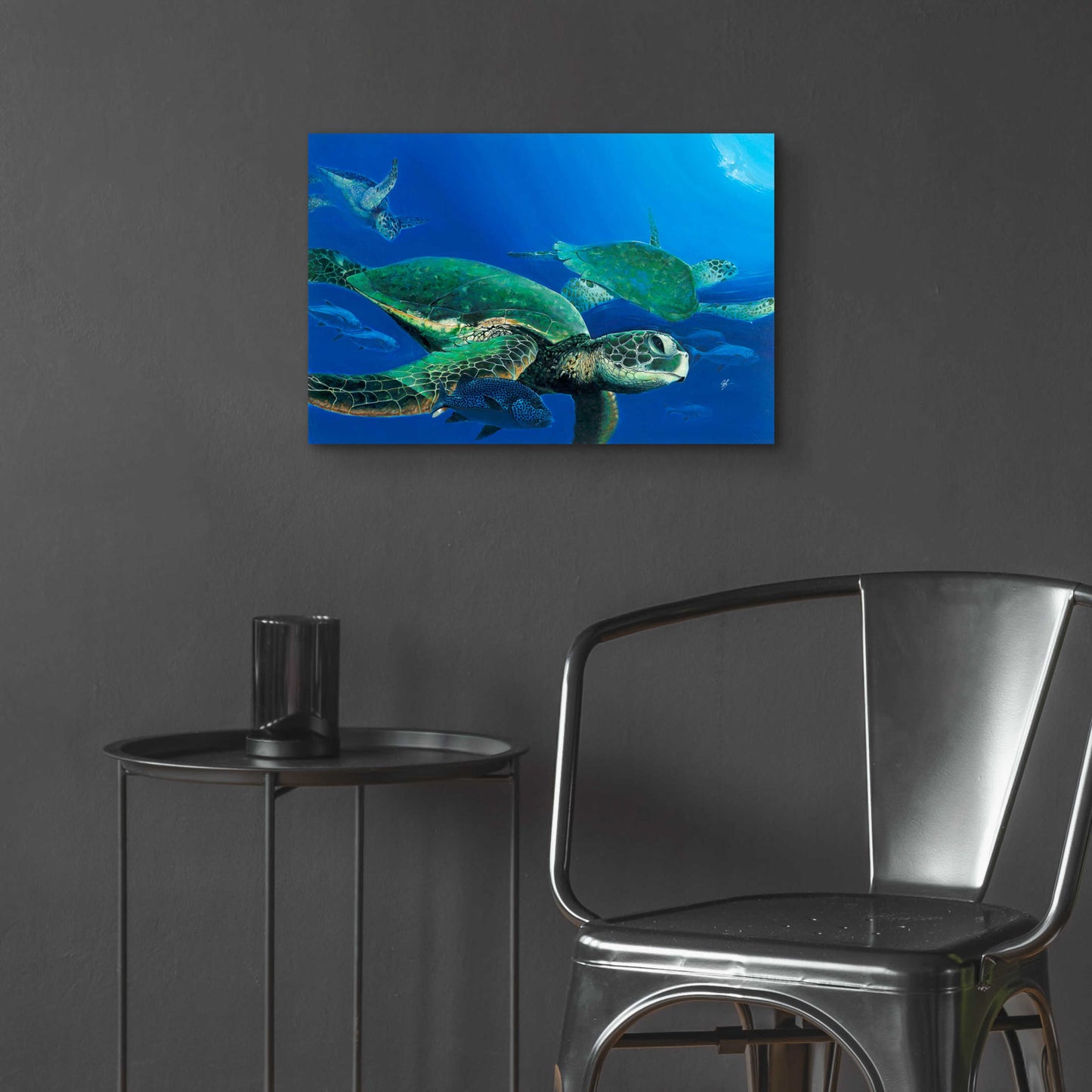 Epic Art 'Green Sea Turtles' by Durwood Coffey, Acrylic Glass Wall Art,24x16