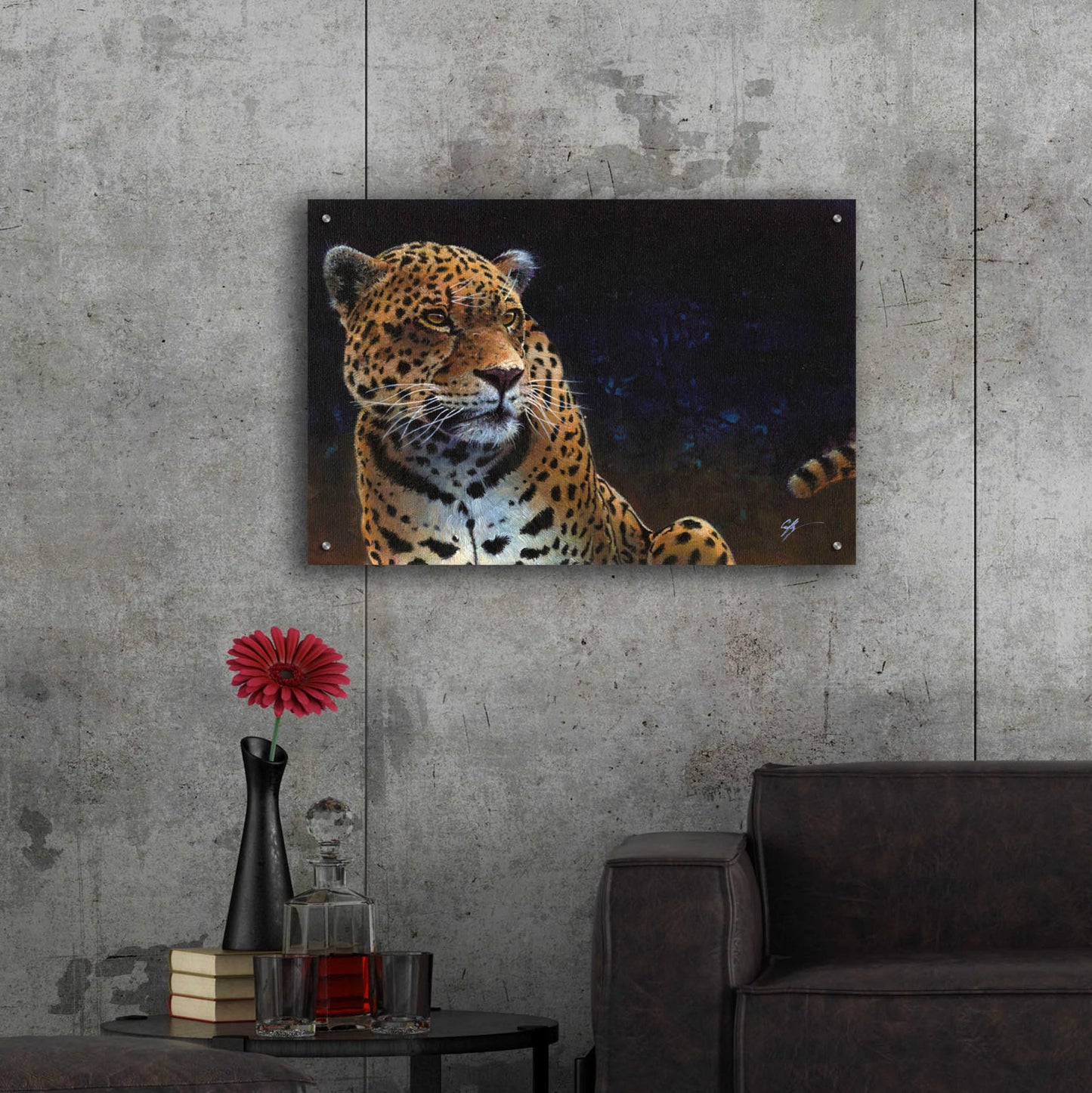 Epic Art 'Jaguar' by Durwood Coffey, Acrylic Glass Wall Art,36x24