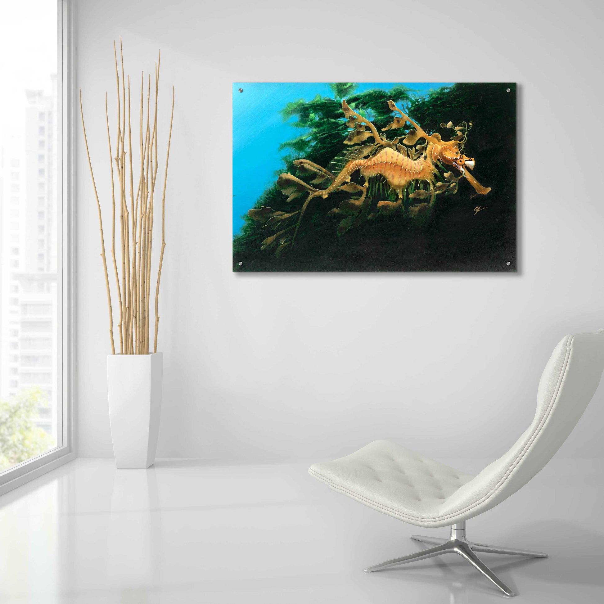 Epic Art 'Leafly Sea Dragon' by Durwood Coffey, Acrylic Glass Wall Art,36x24