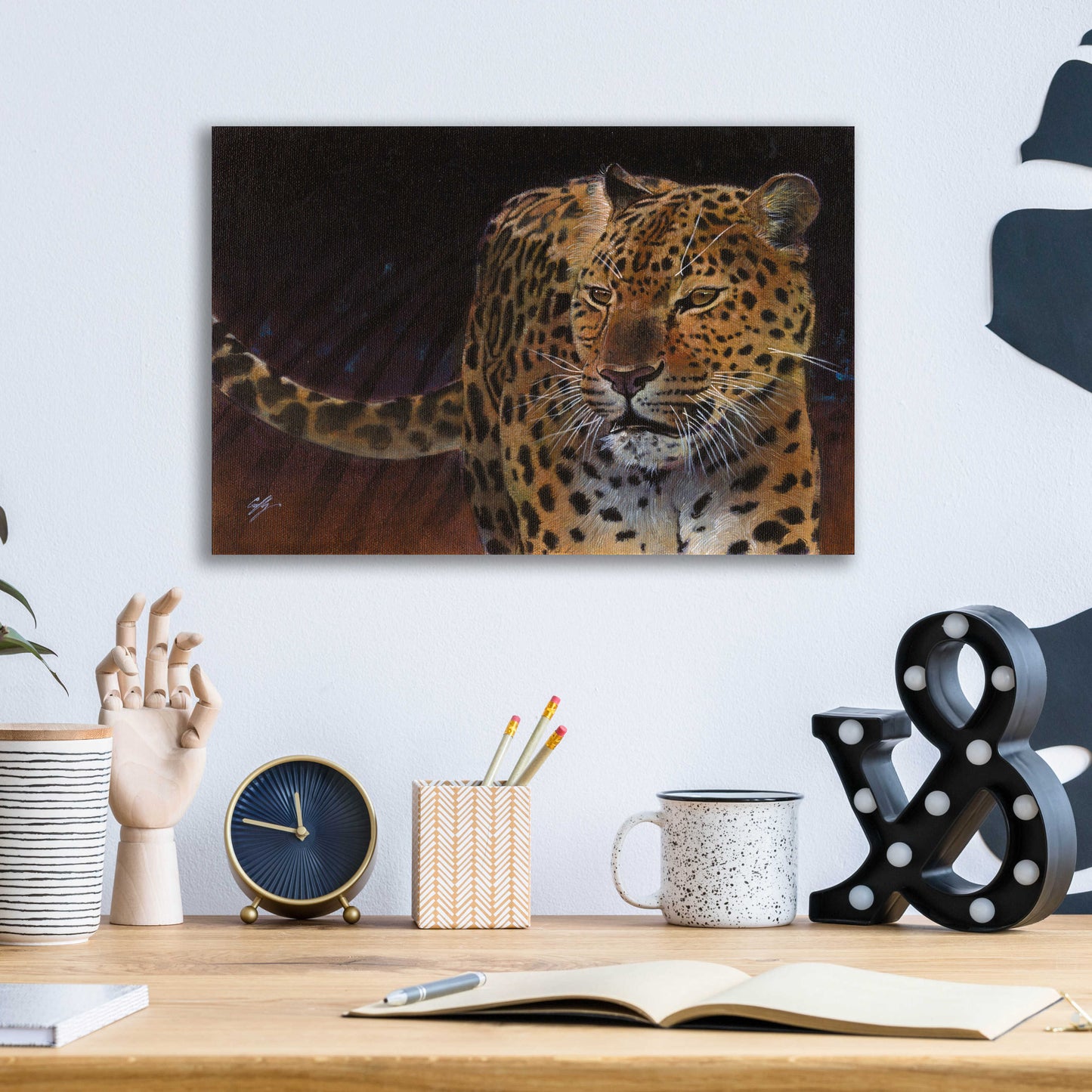 Epic Art 'Leopard' by Durwood Coffey, Acrylic Glass Wall Art,16x12