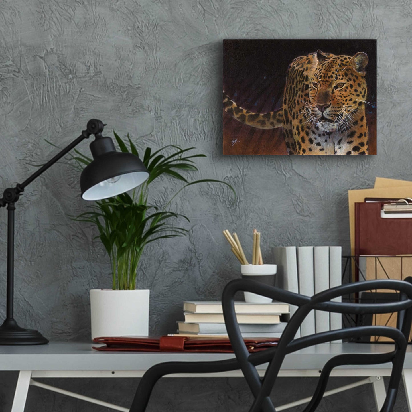 Epic Art 'Leopard' by Durwood Coffey, Acrylic Glass Wall Art,16x12